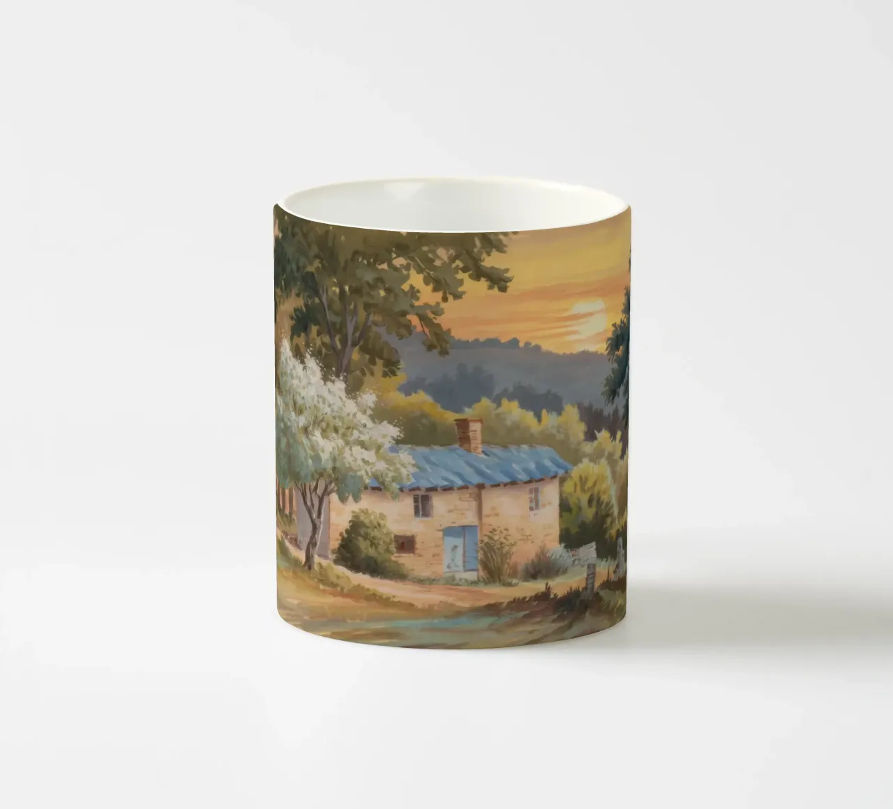 Huerto Stone House taza de cerámica de Radiance Landscape