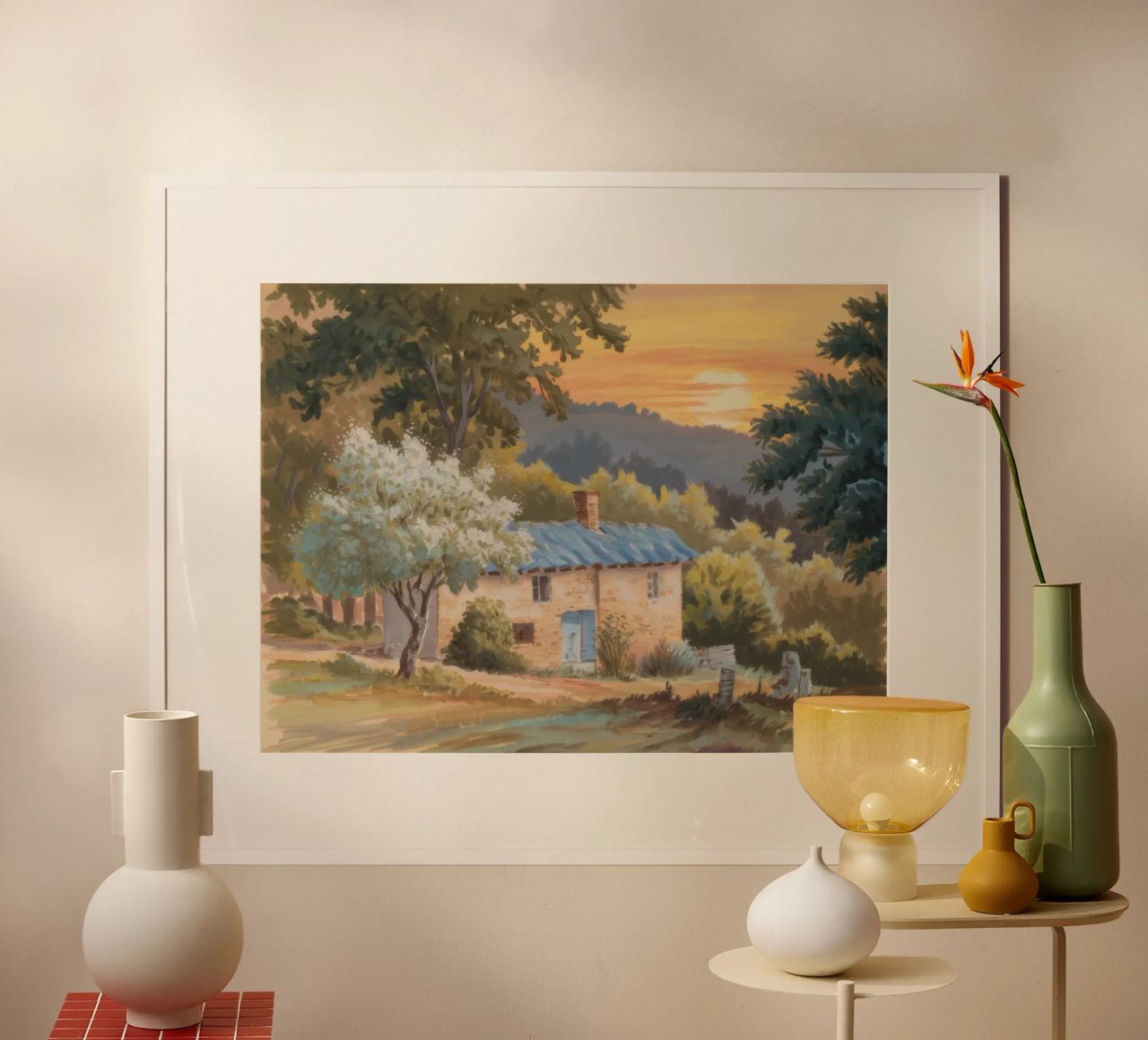 Steinhaus-Obstgarten Poster von Radiance Landscape