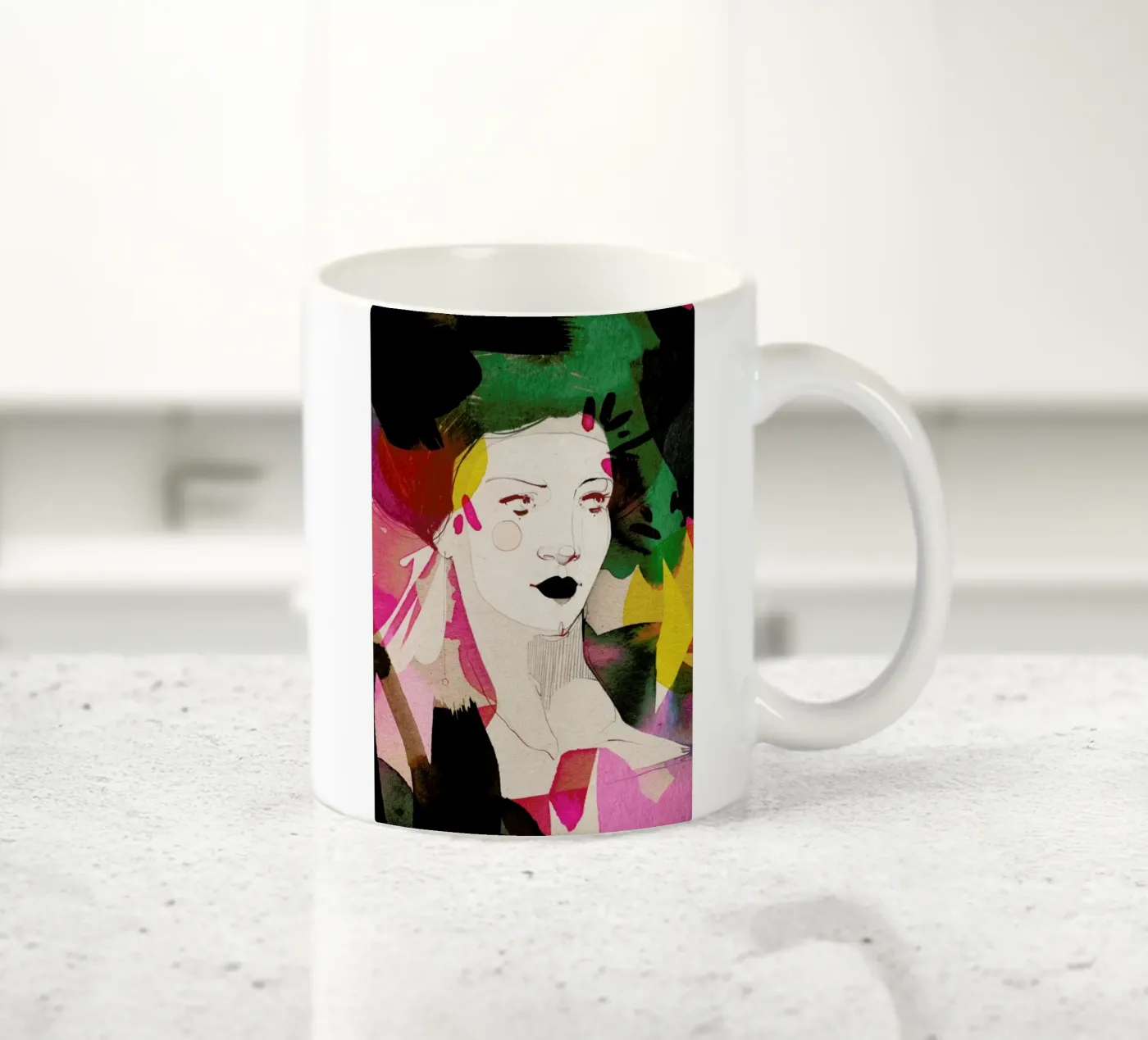 Bold ceramic mug by Ekaterina Koroleva