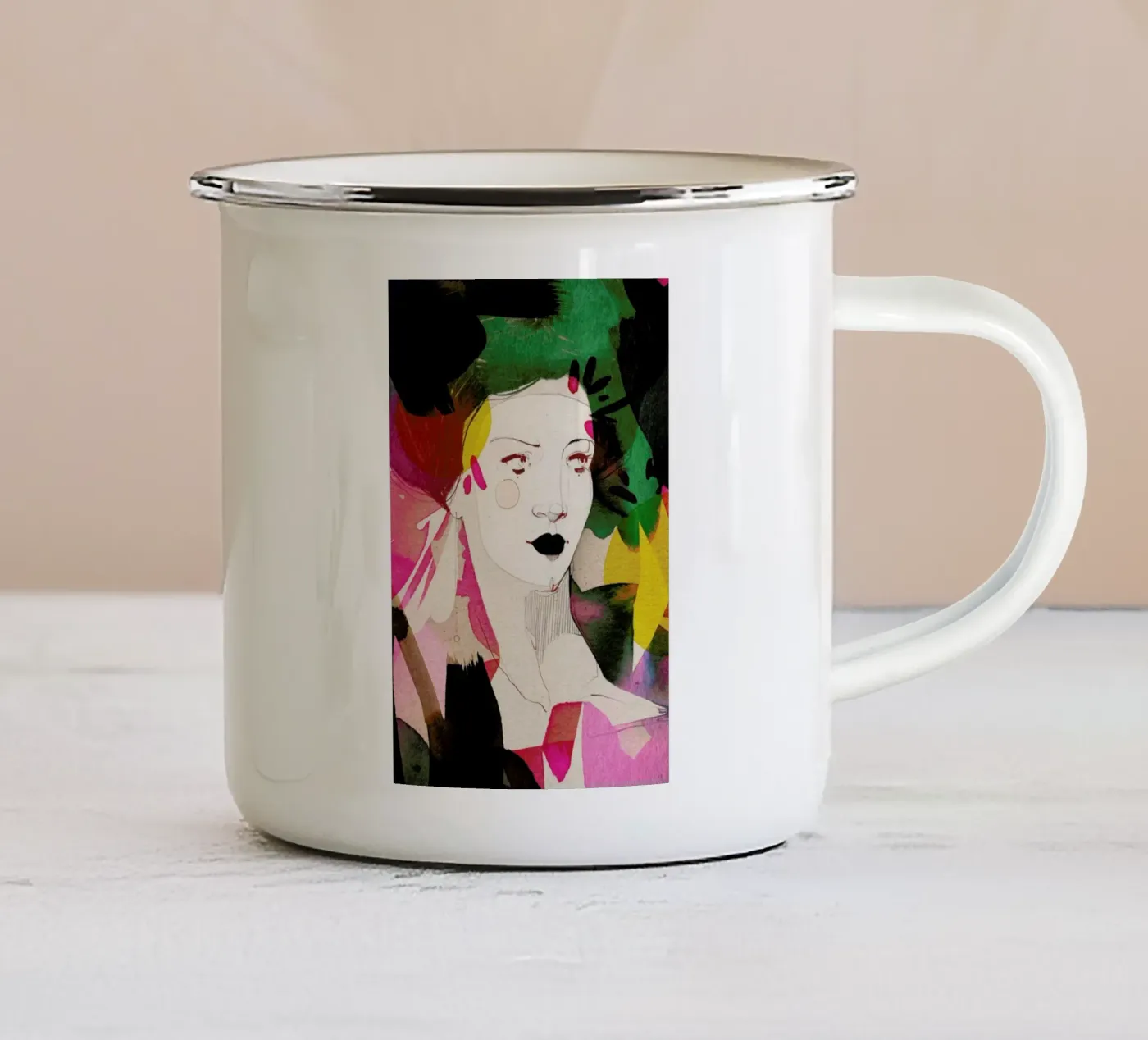 Bold enamel mug by Ekaterina Koroleva