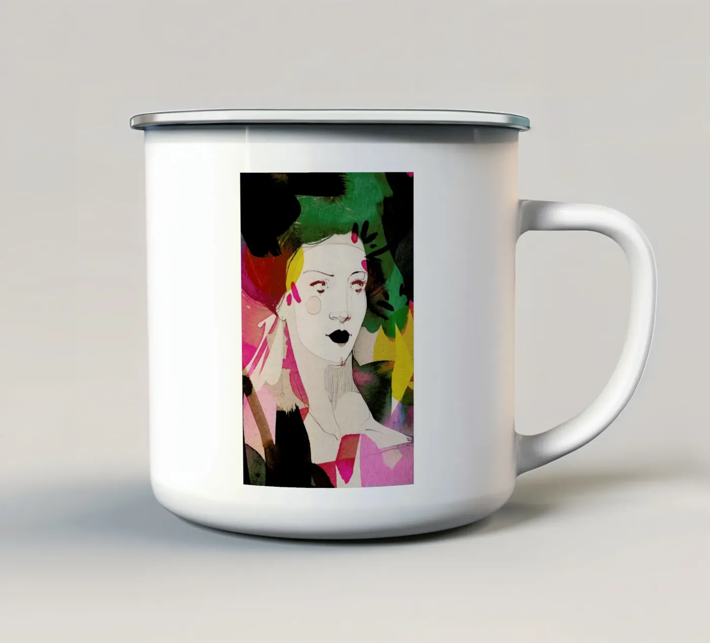Bold enamel mug by Ekaterina Koroleva