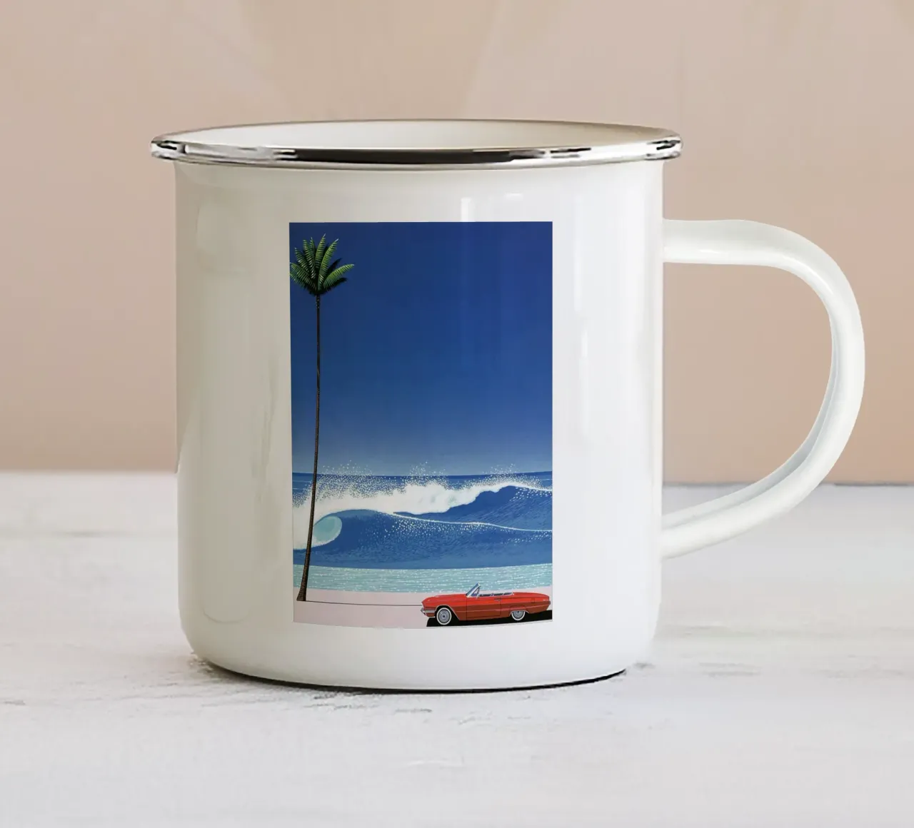 Hiroshi Nagai - Auto rossa speciale nel cielo tazza in smalto da Giox Store Legendary