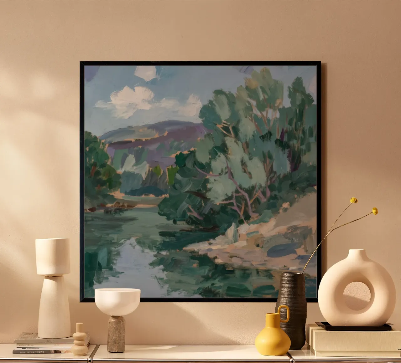 Die grüne Ruhe des Flussufers Hahnemühle von Radiance Landscape