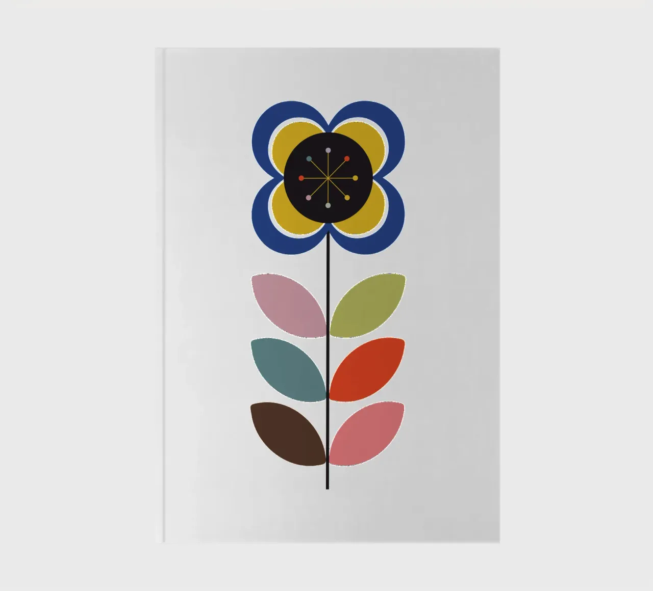 Mid Century Flower 3 -  Retro Petals notebook by Dream Print Designs