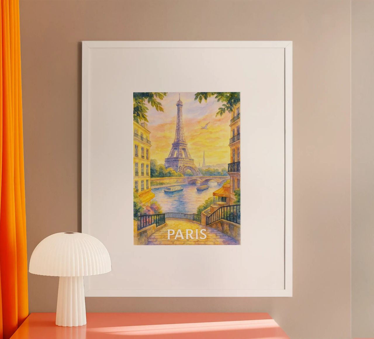 paris stadt malerei ilustration Poster von Allghaniz