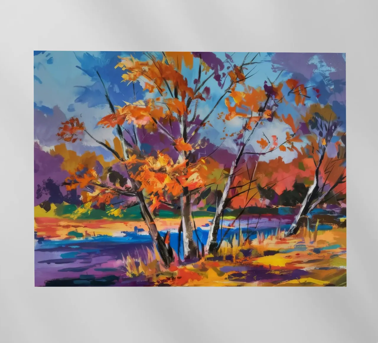 Betulla Fuoco d'Autunno pellicola backlit da Radiance Landscape