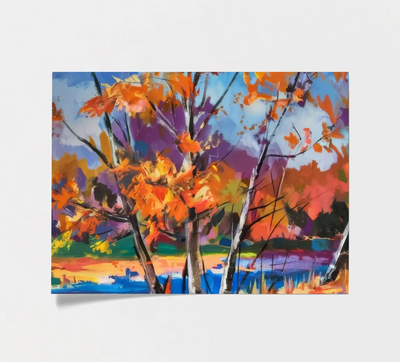 Birch Fire Autumn sticker sheet by Radiance Landscape