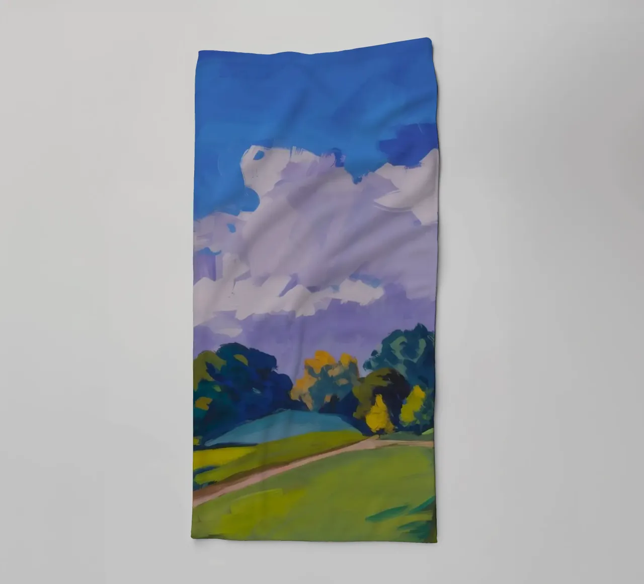 Cloud Drama Fields towel by Radiance Landscape