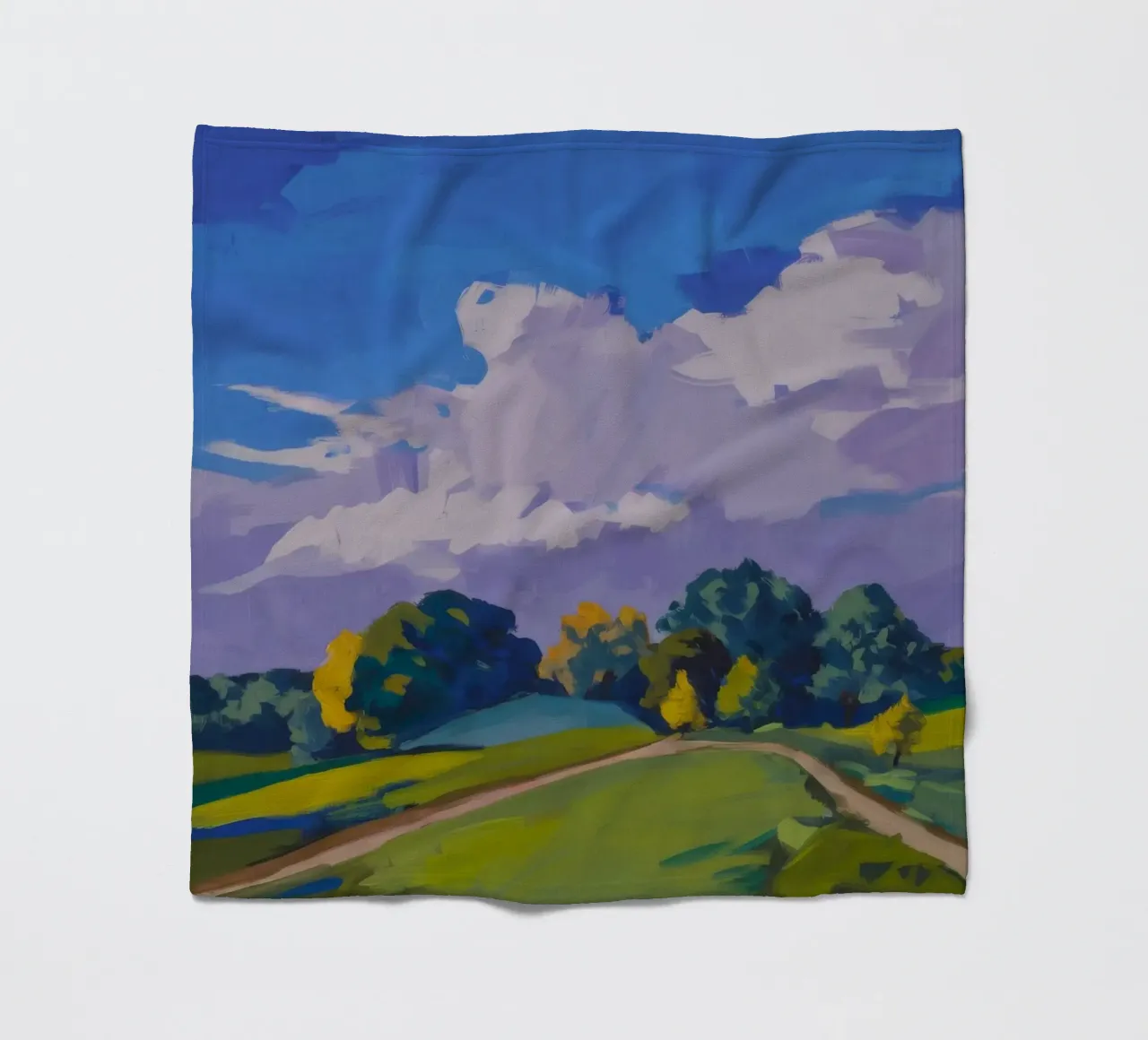 Cloud Drama Fields fleece blanket by Radiance Landscape