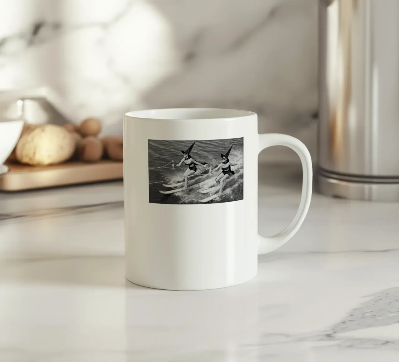 Streghe dello sci nautico tazza in ceramica da Black And White