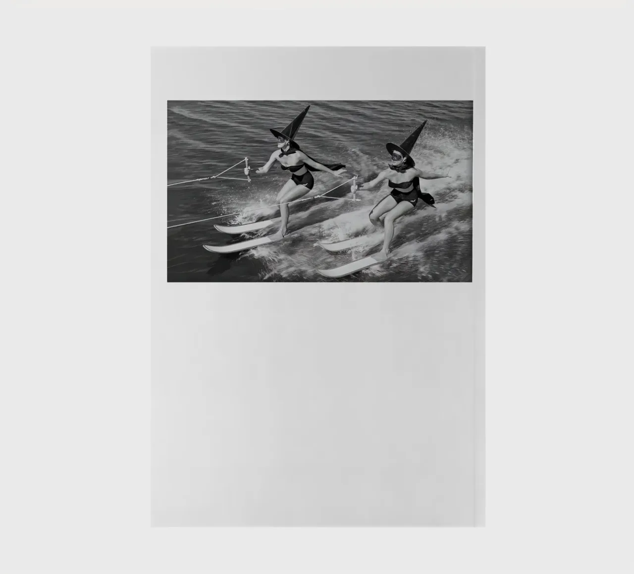 Waterskiing Witches notebook by Black And White