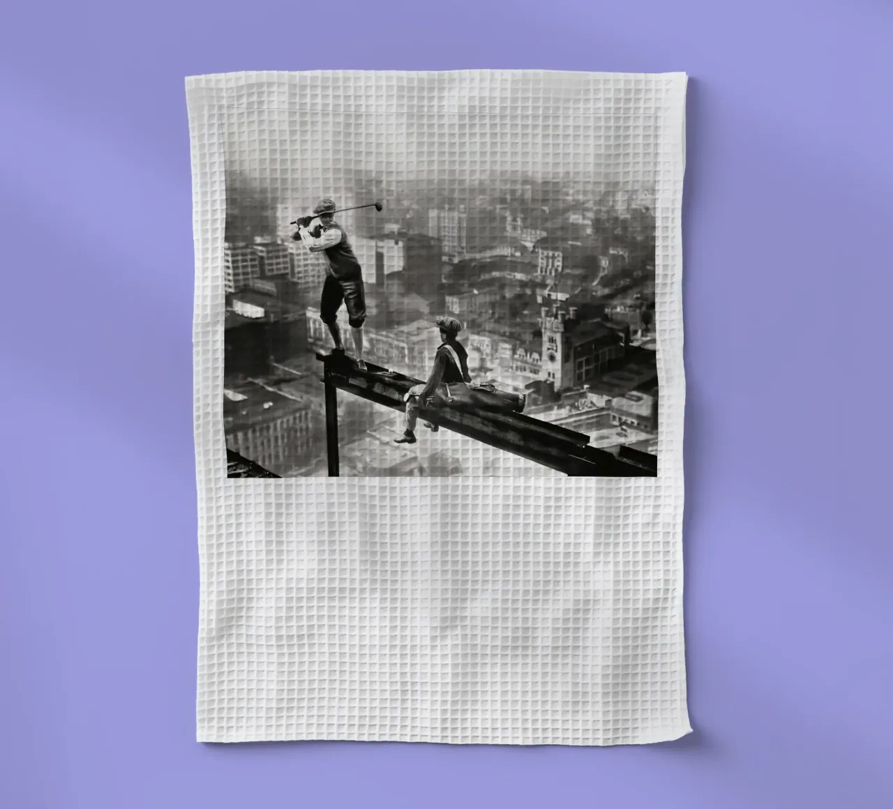 GOLF d'epoca su uno SKYSCRAPER canovaccio da cucina da Black And White