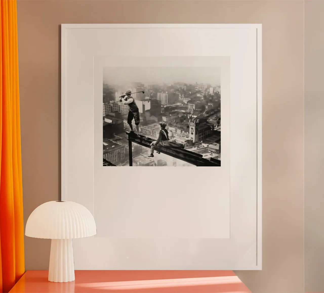 GOLF d'epoca su uno SKYSCRAPER poster da Black And White