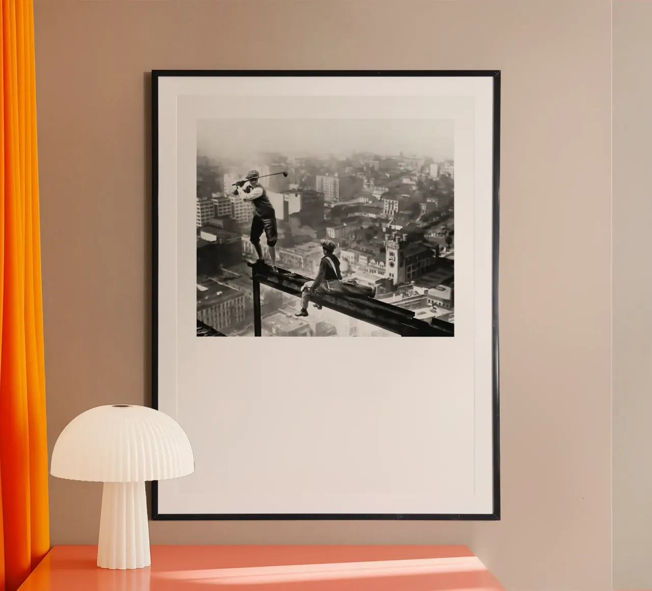 GOLF d'epoca su uno SKYSCRAPER poster da Black And White