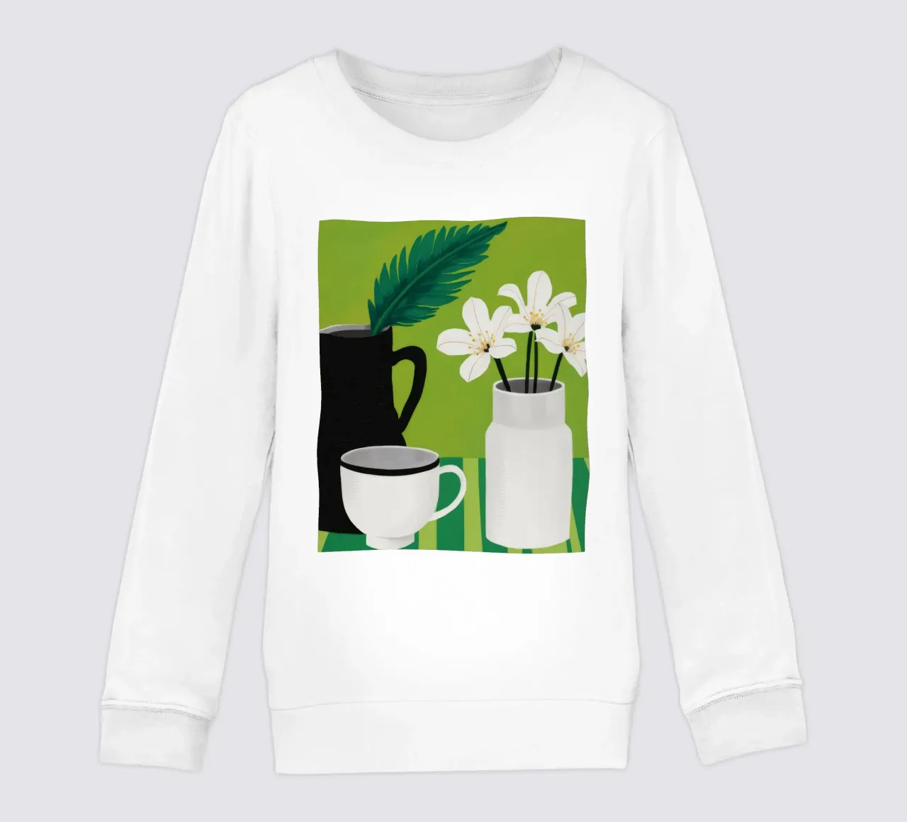 Monochrom Floral Calm Kinder Sweatshirt von Moonlite Desire