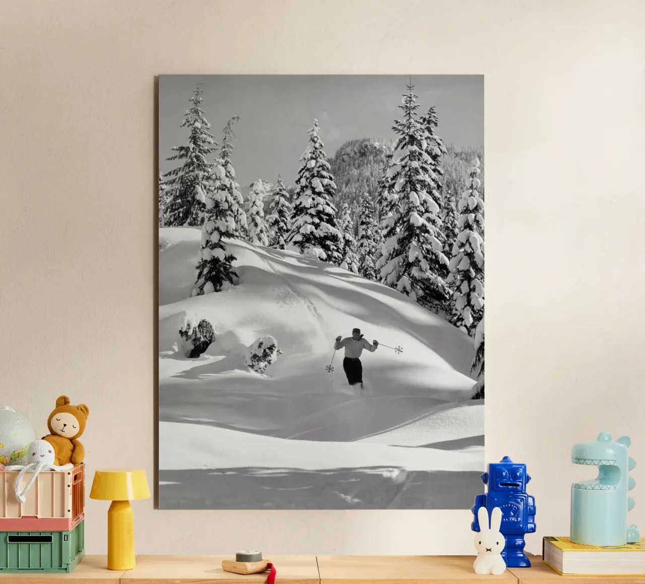 Sciatore sulla neve alluminio dibond da Greatest Figure