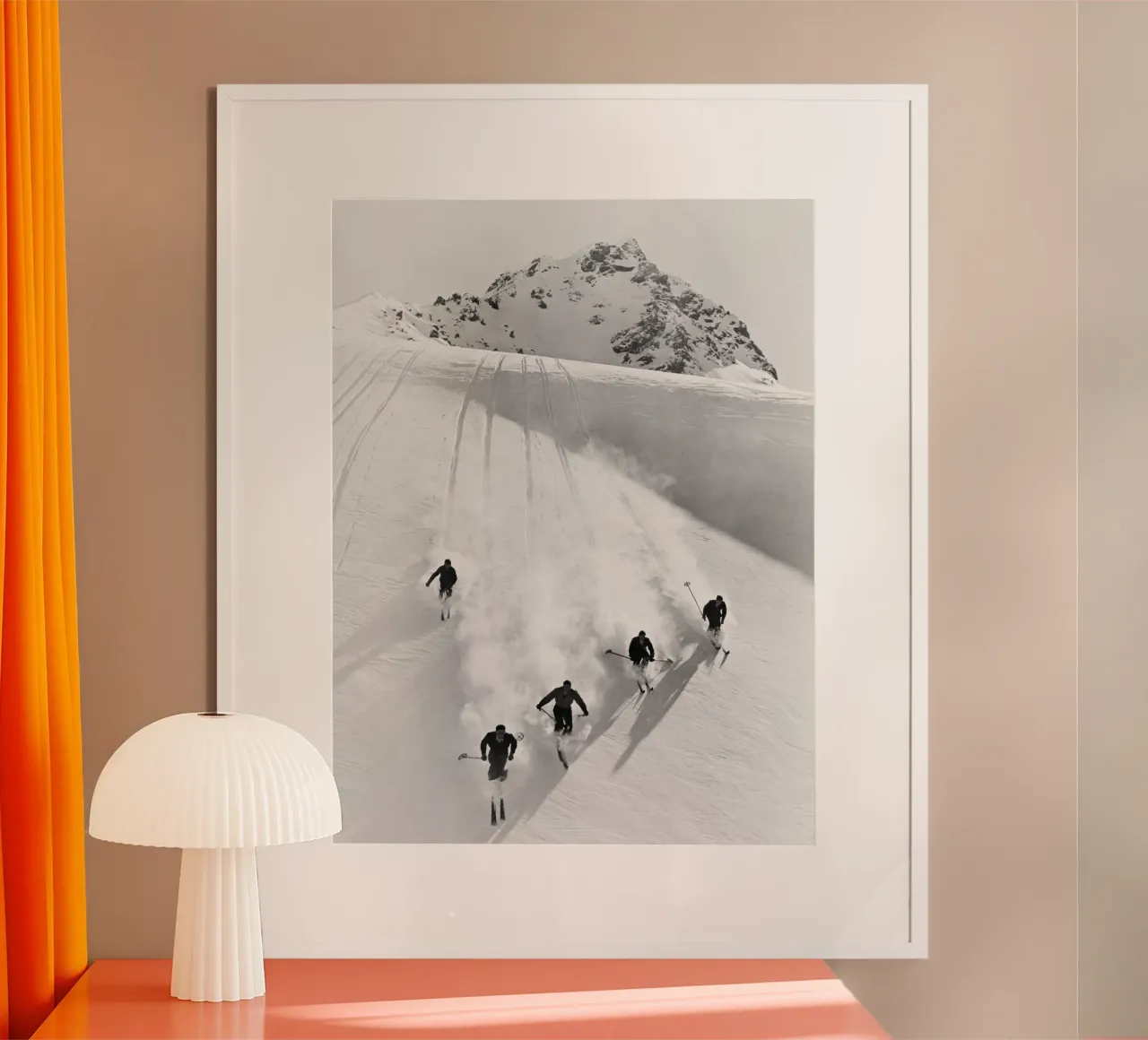 Gara di discesa libera d'epoca nelle Alpi svizzere posterlounge carta hahnemühle da Greatest Figure
