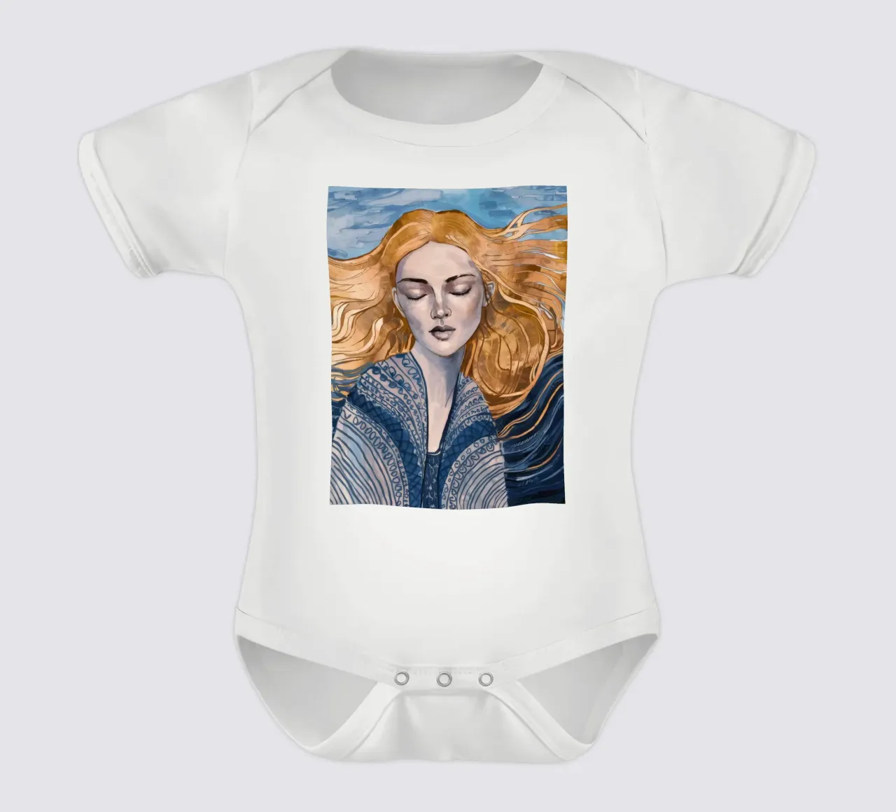 Riverbero con lacci d'argento body neonato maniche corte da Vivid Reverie