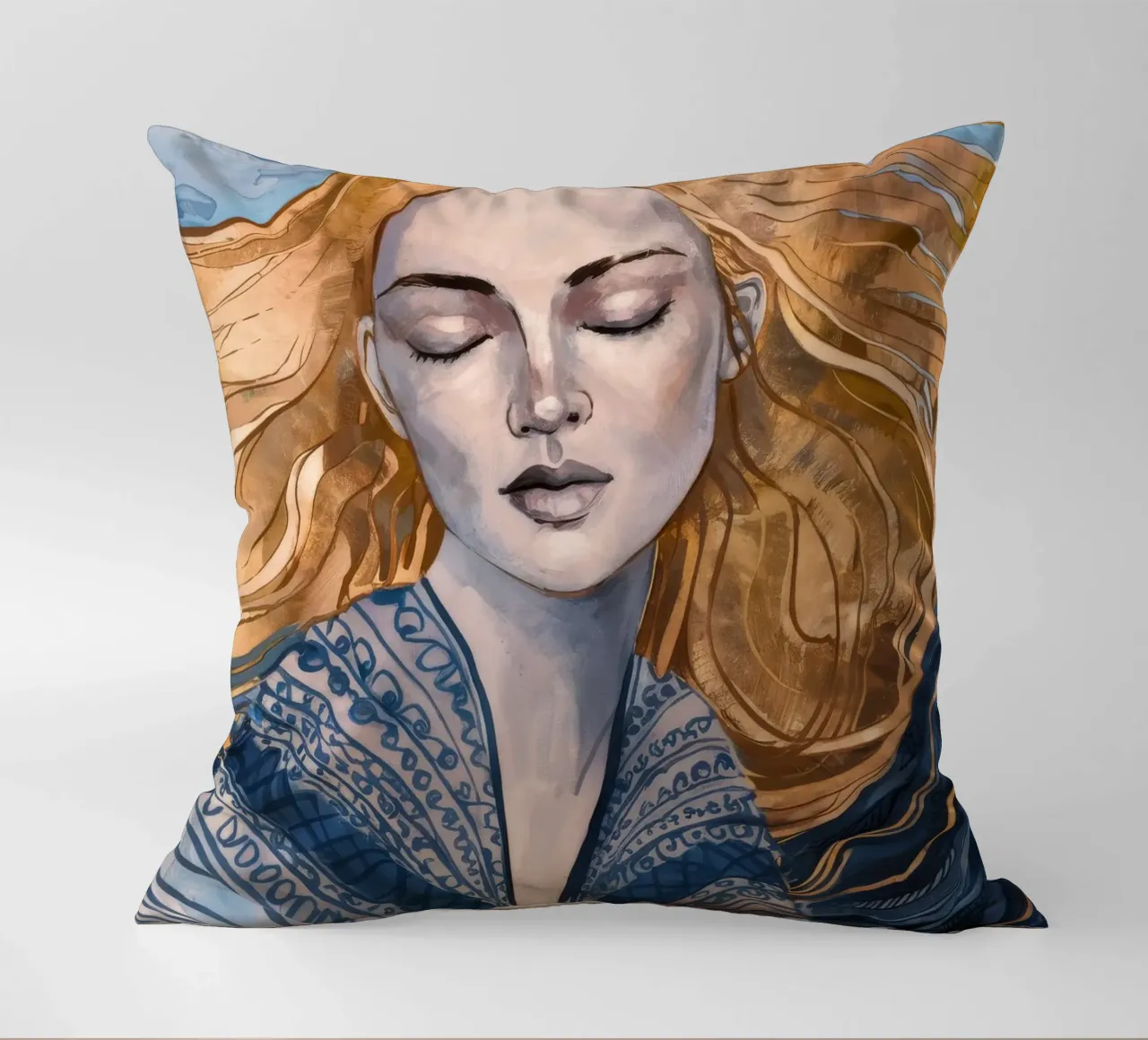 Zilvergevlochten mijmering kussen van Vivid Reverie