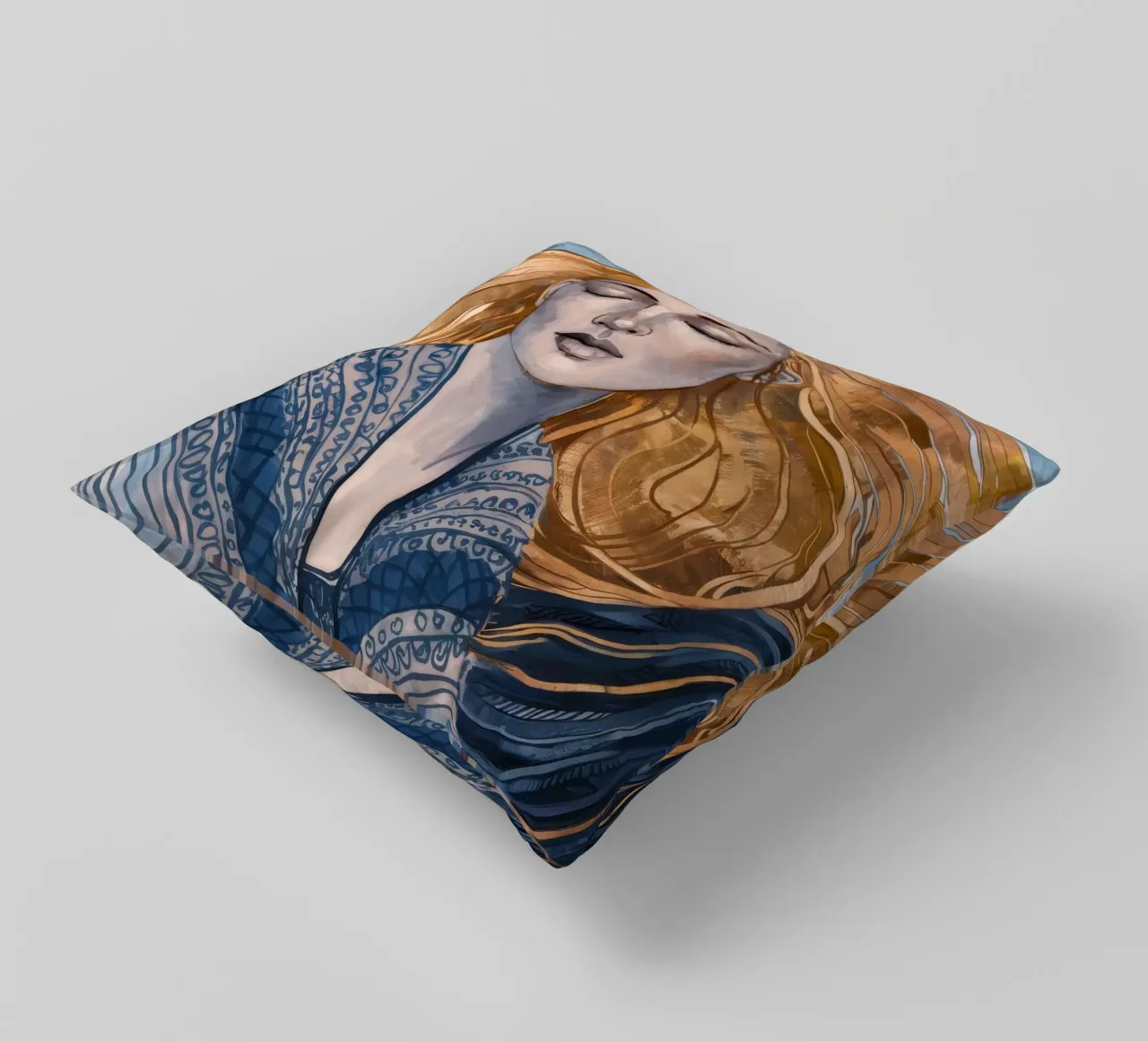 Zilvergevlochten mijmering kussen van Vivid Reverie