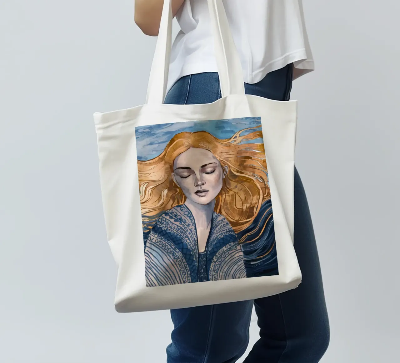 Riverbero con lacci d'argento borsa in juta da Vivid Reverie