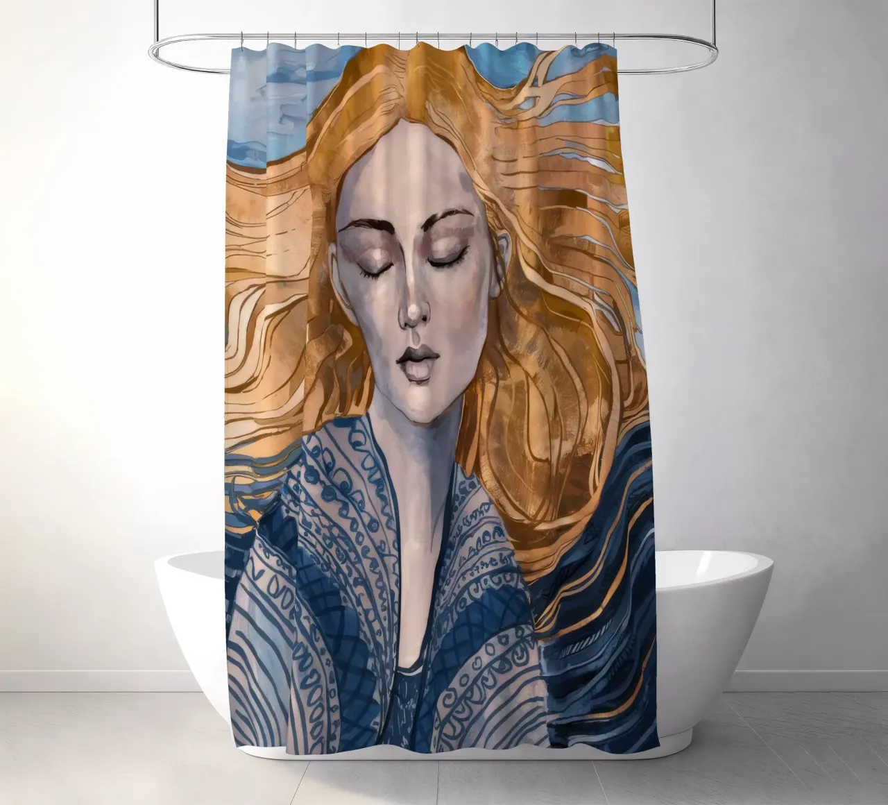 Riverbero con lacci d'argento tenda da doccia da Vivid Reverie