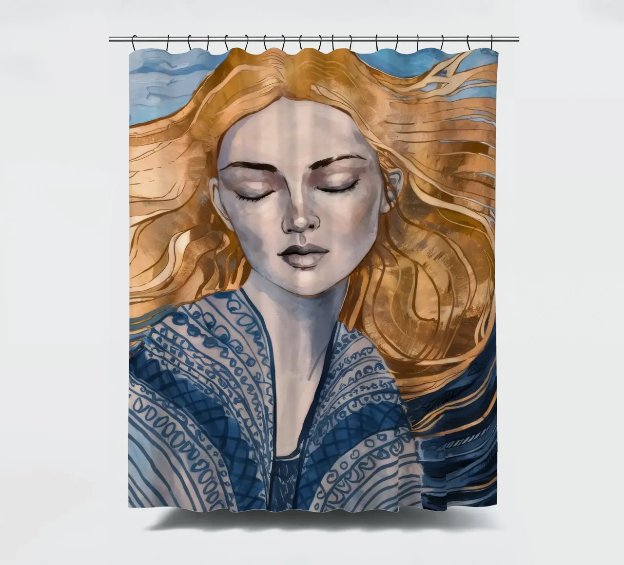 Riverbero con lacci d'argento tenda da doccia da Vivid Reverie