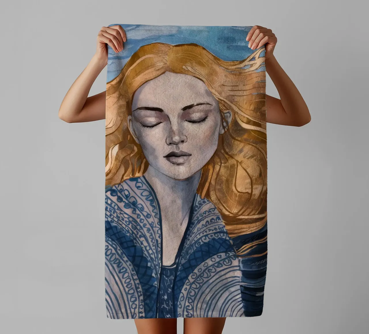 Riverbero con lacci d'argento asciugamano da bagno da Vivid Reverie