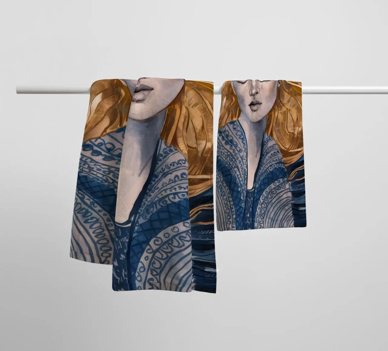 Riverbero con lacci d'argento asciugamano da bagno da Vivid Reverie