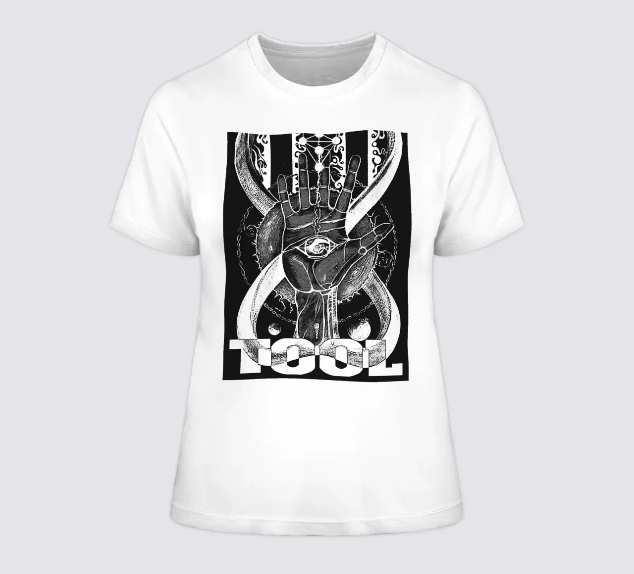 tool band art women's fitted t-shirt by vanhesling