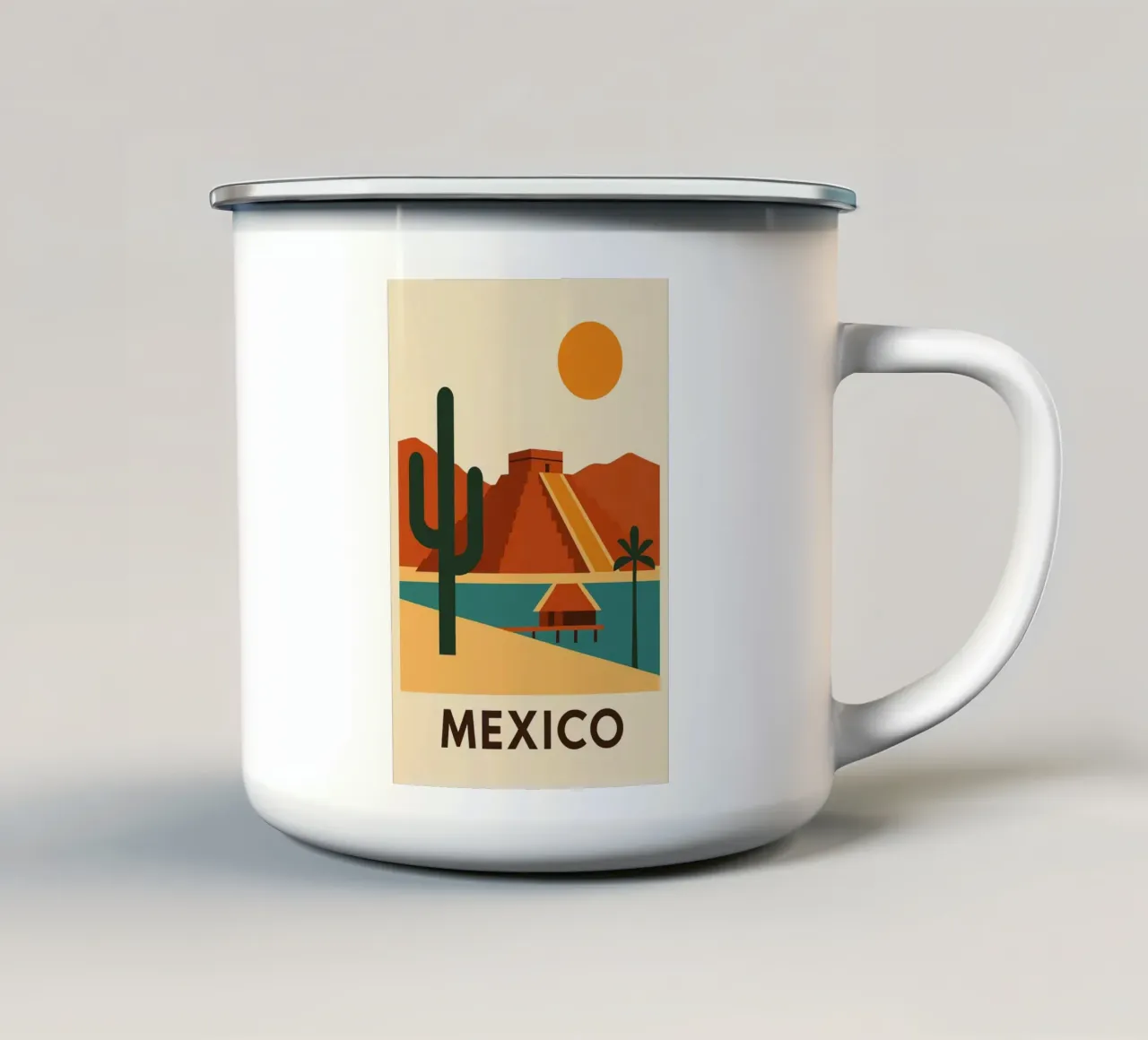 Grafica e solare Messico tazza in smalto da JETLAG | affiches voyage