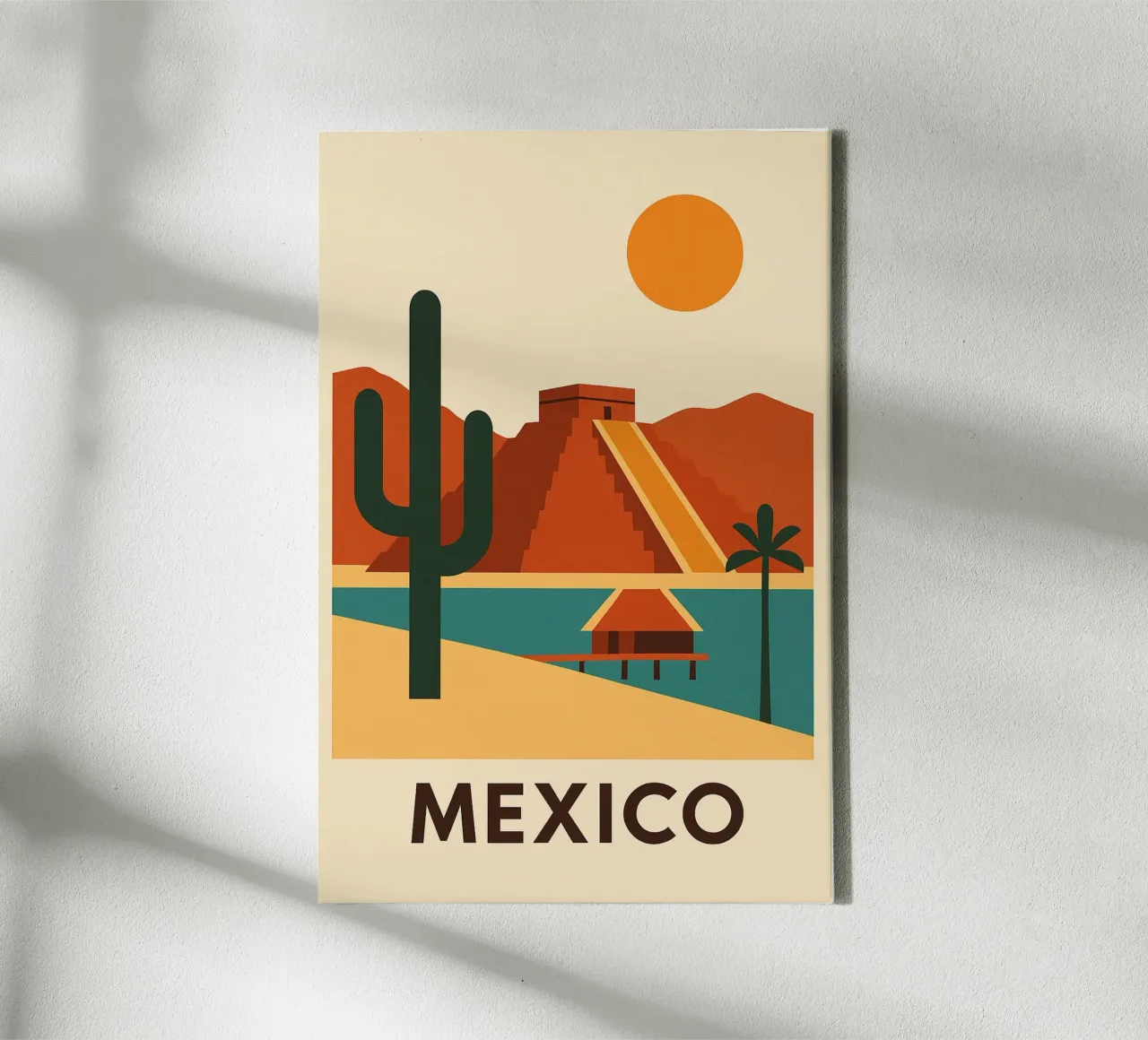 Grafica e solare Messico tela con Cornice a cassetta da JETLAG | affiches voyage