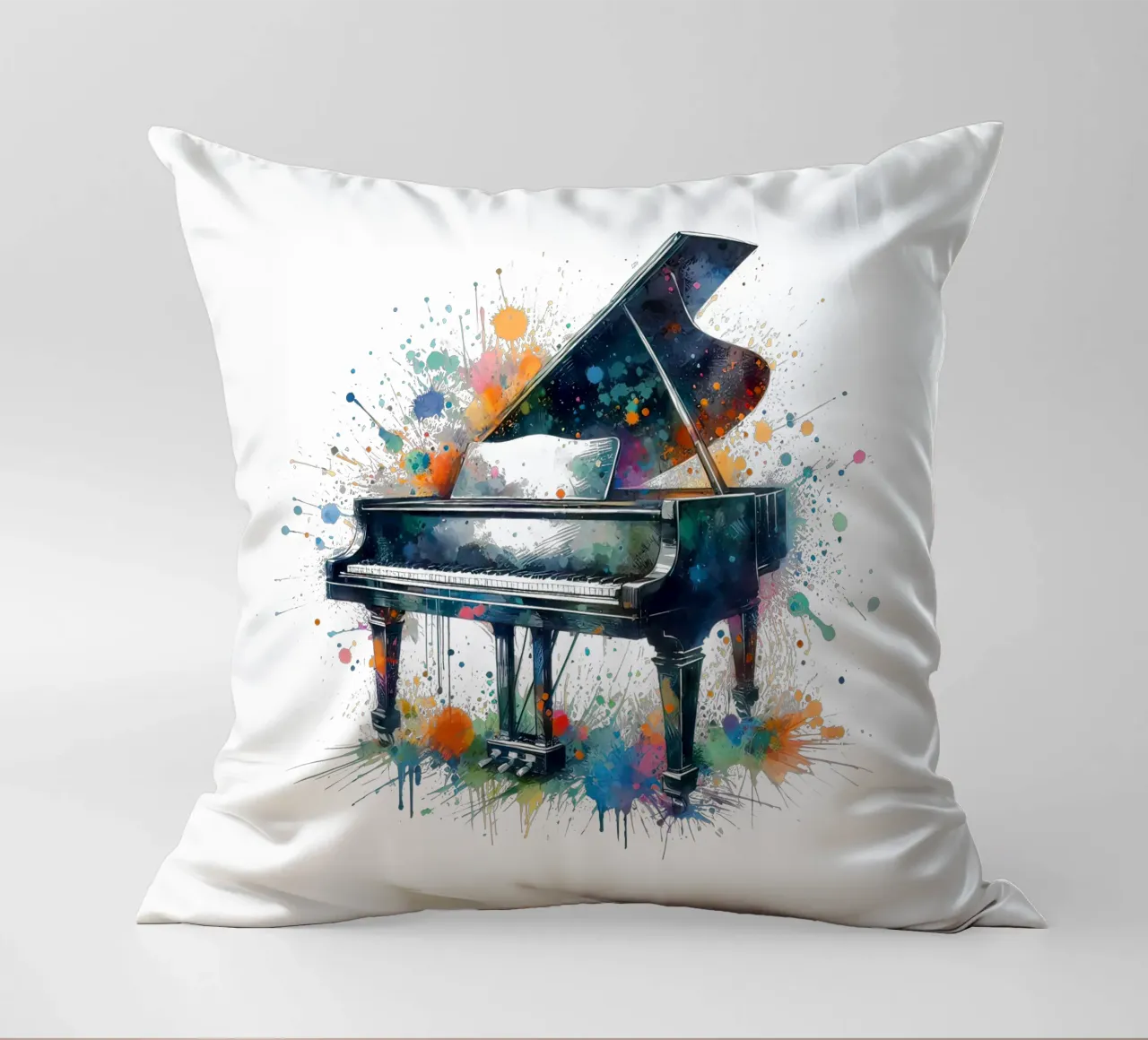 Pianoforte a coda con schizzi di acquerello cuscino da ARTVI-SHOP