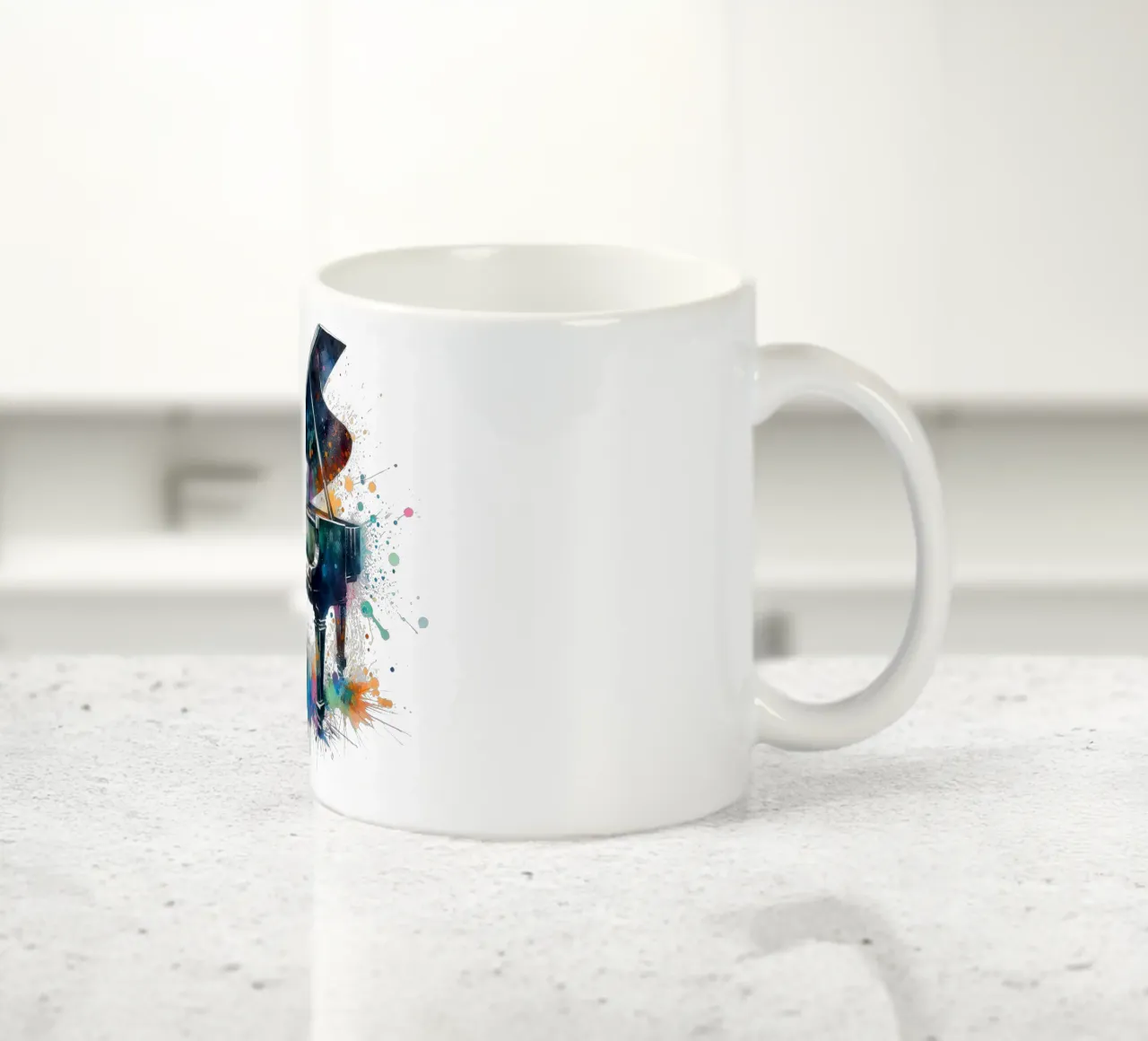 Pianoforte a coda con schizzi di acquerello tazza in ceramica da ARTVI-SHOP