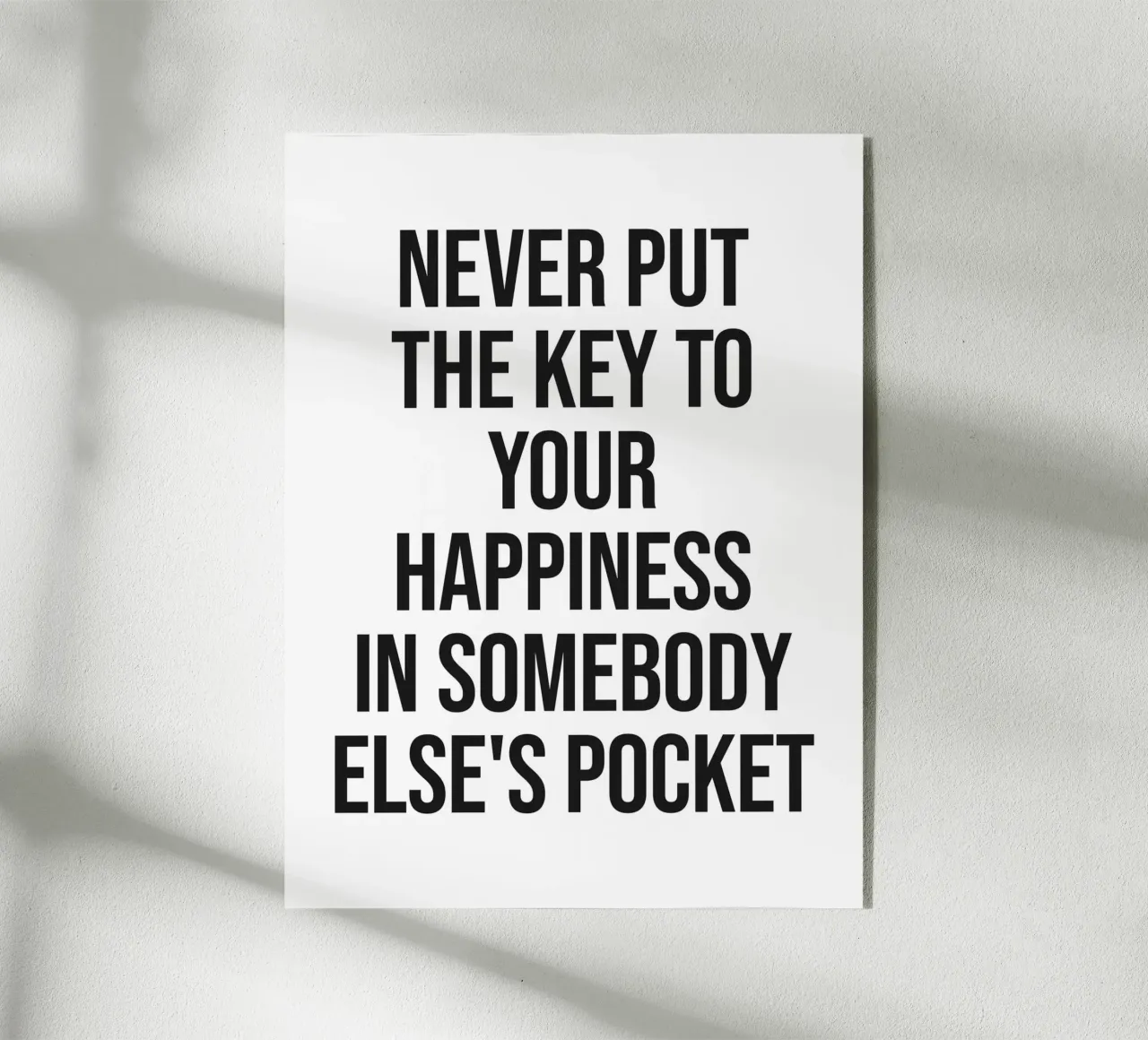 Happiness Key Quote acrylic glass by Paigaam Studio