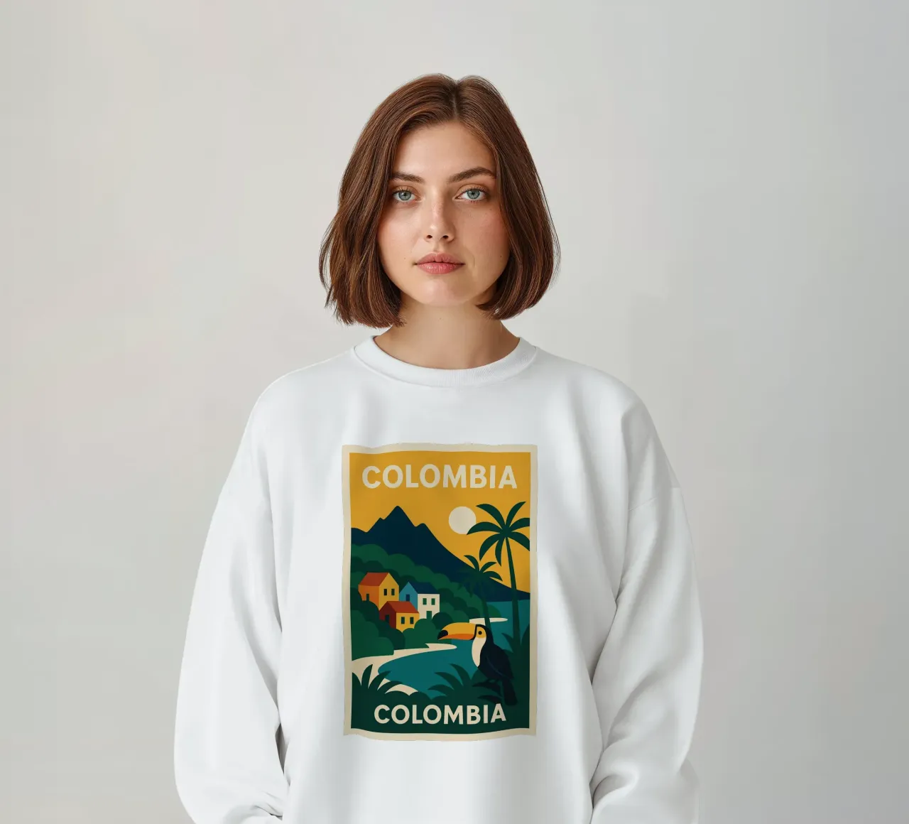 Wild and colourful Colombia sweatshirt by JETLAG | affiches voyage