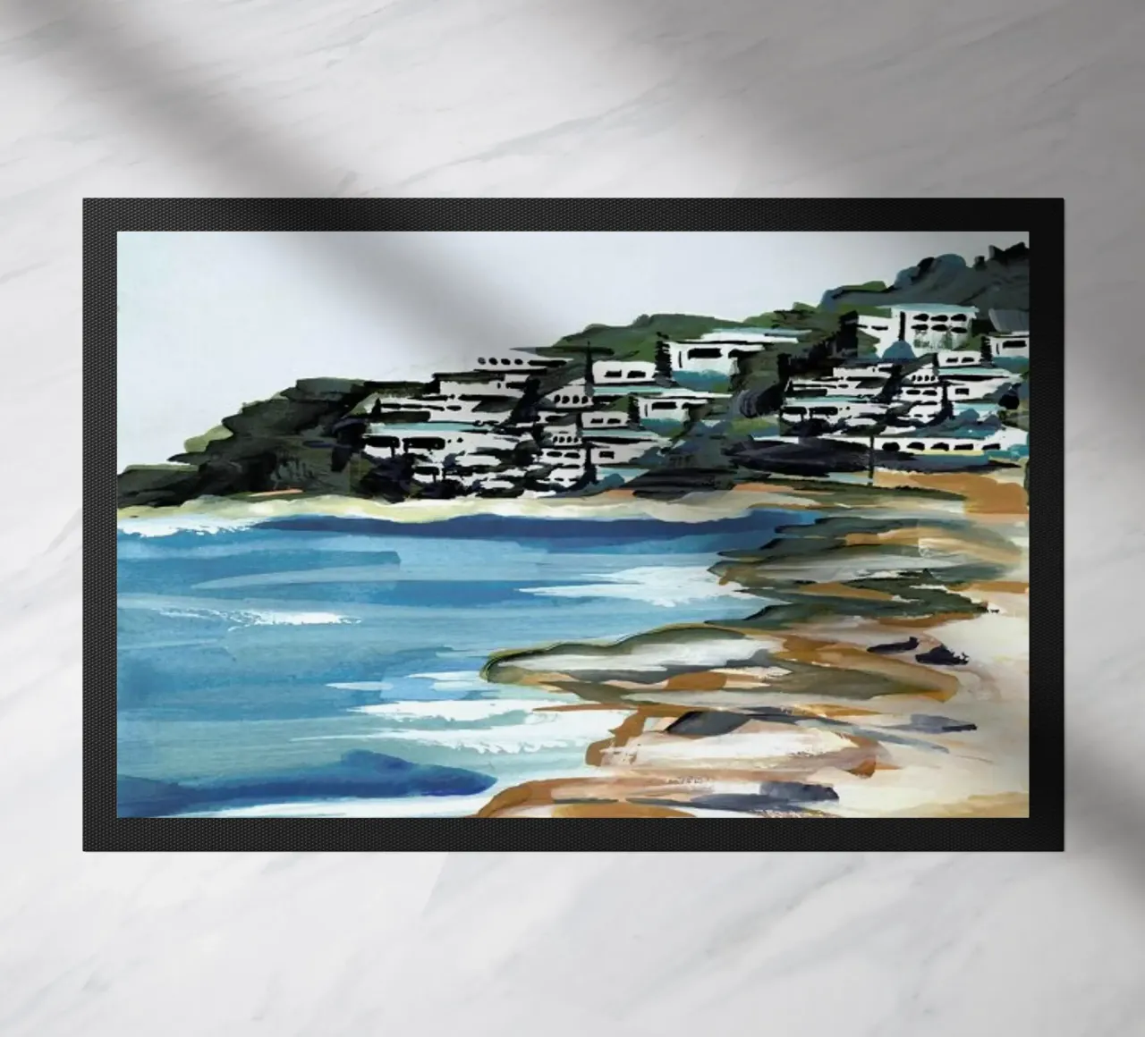 Seaside doormat by Laura Page