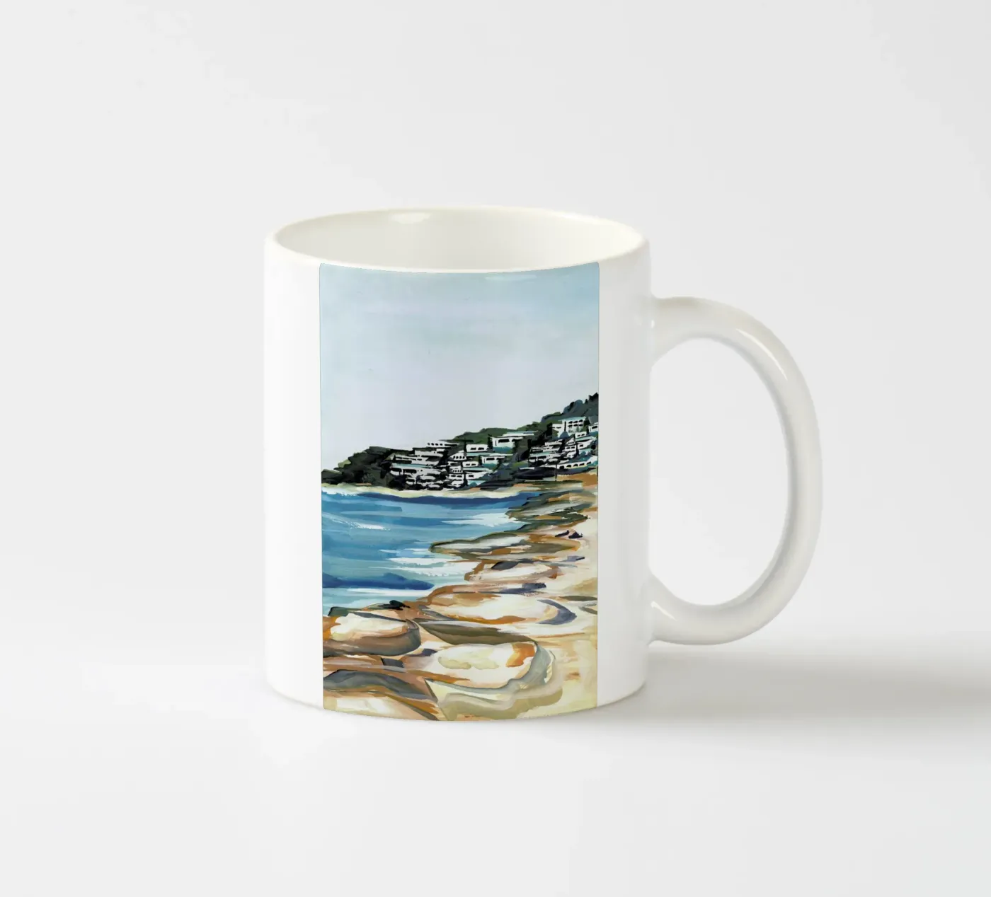 Seaside ceramic mug by Laura Page