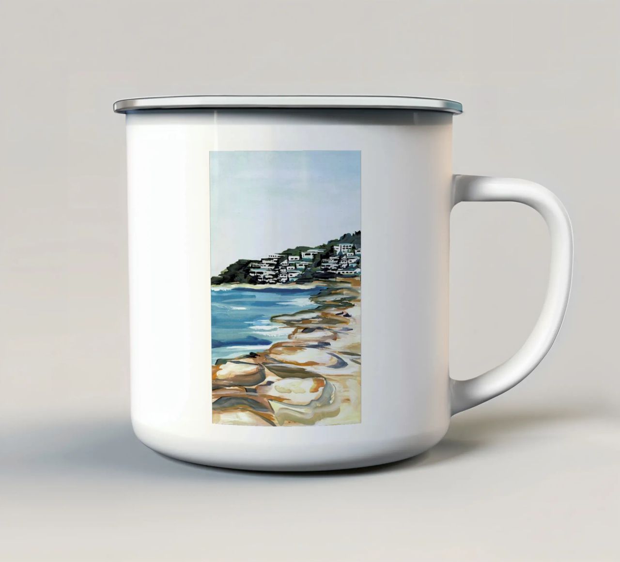 Seaside tazza in smalto da Laura Page