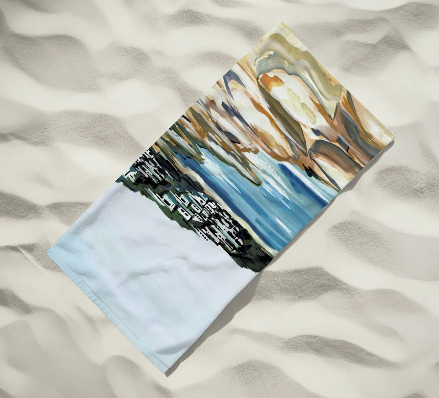 Seaside beach towel by Laura Page