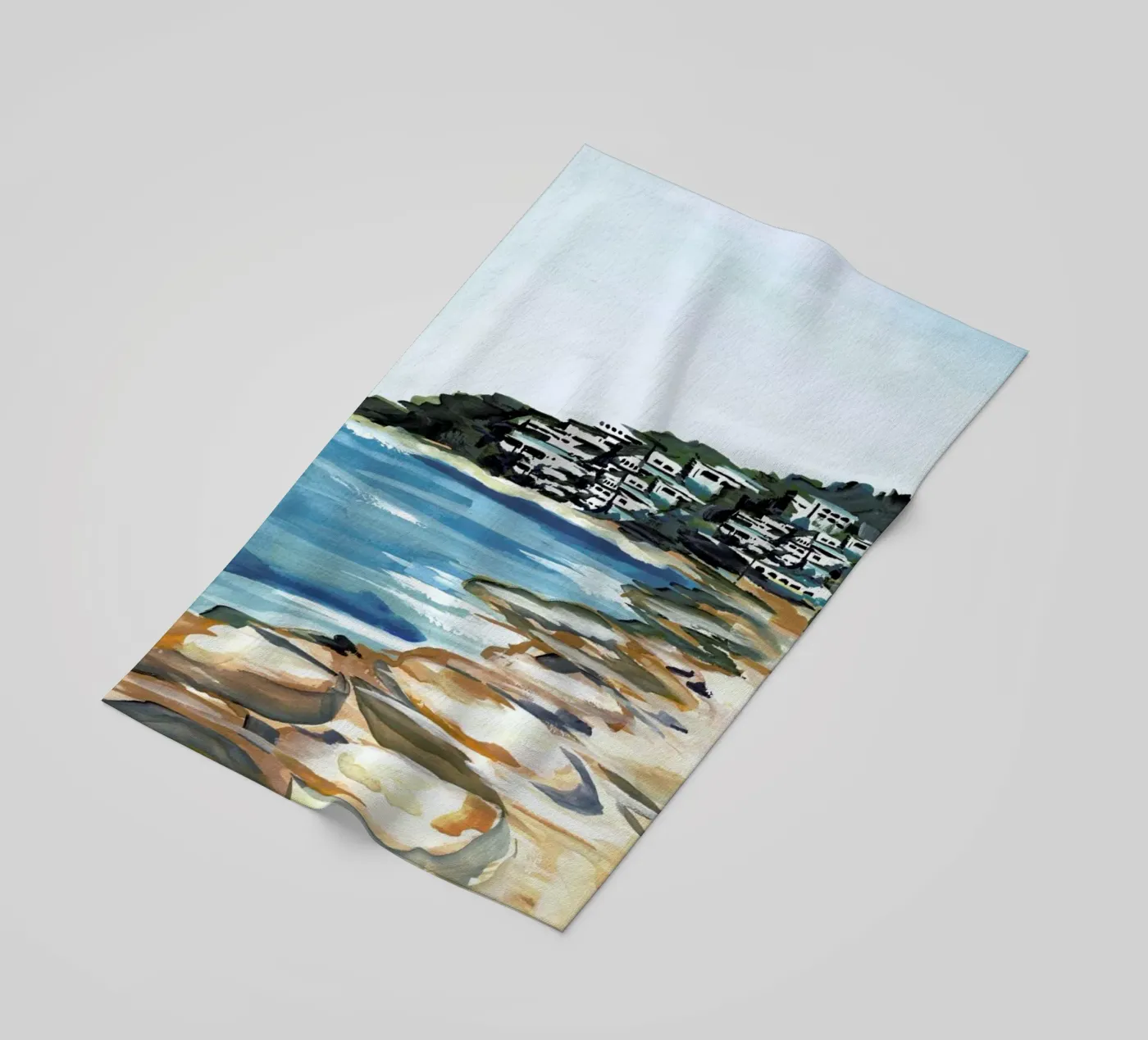 Seaside beach towel by Laura Page