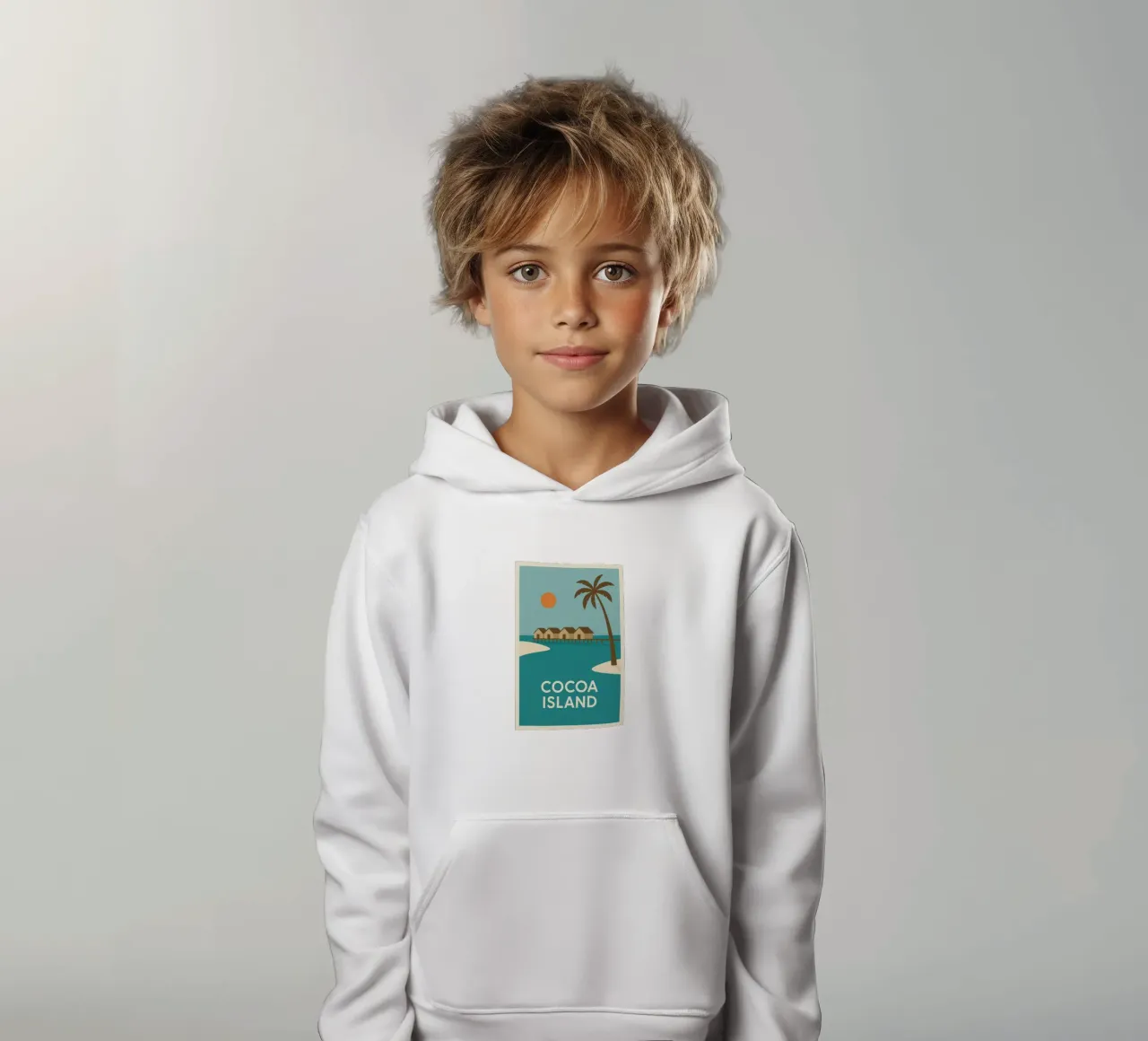 Fuga tropicale sull'isola di Cocoa felpa bambino con cappuccio da JETLAG | affiches voyage