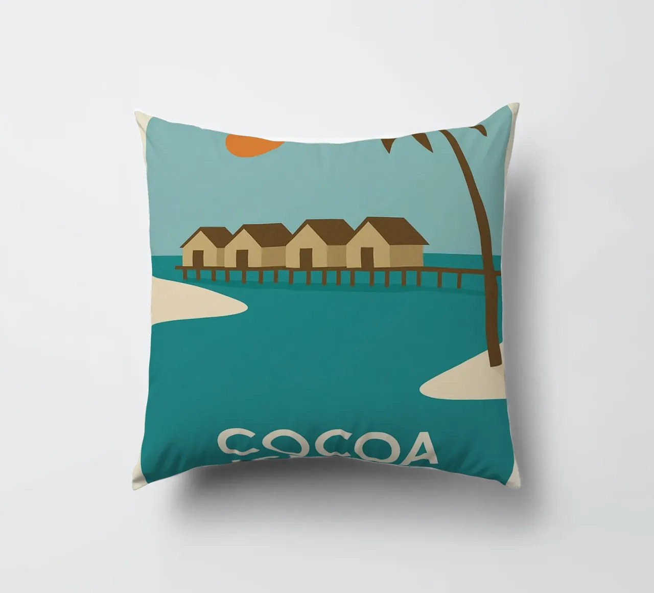 Fuga tropicale sull'isola di Cocoa cuscino da JETLAG | affiches voyage