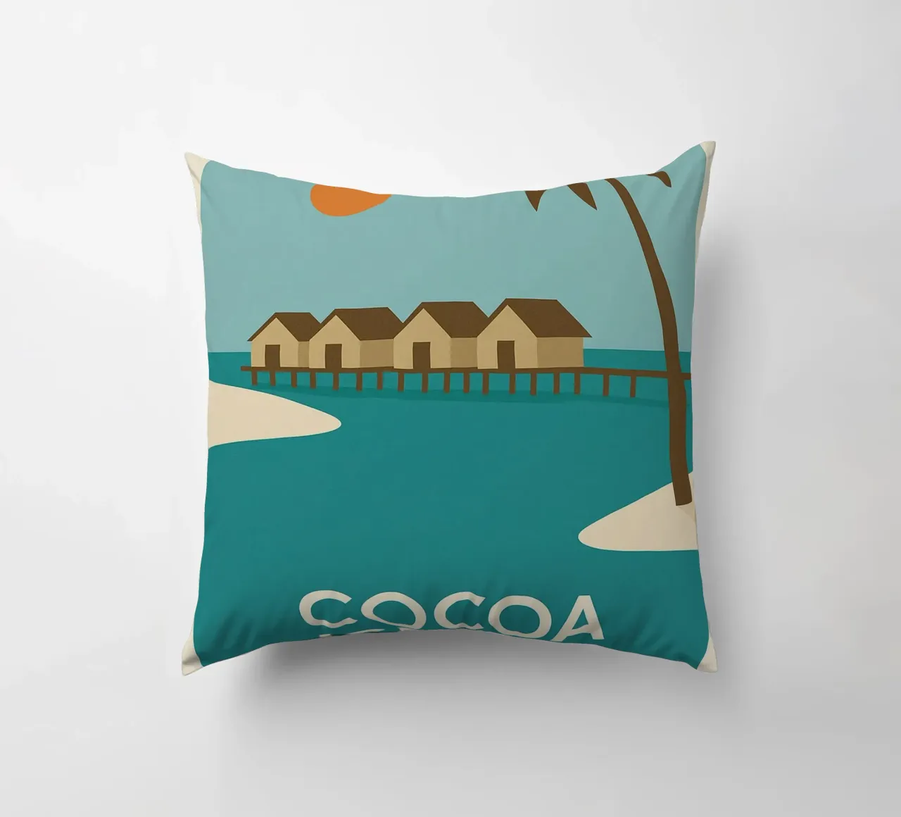 Fuga tropicale sull'isola di Cocoa cuscino da JETLAG | affiches voyage