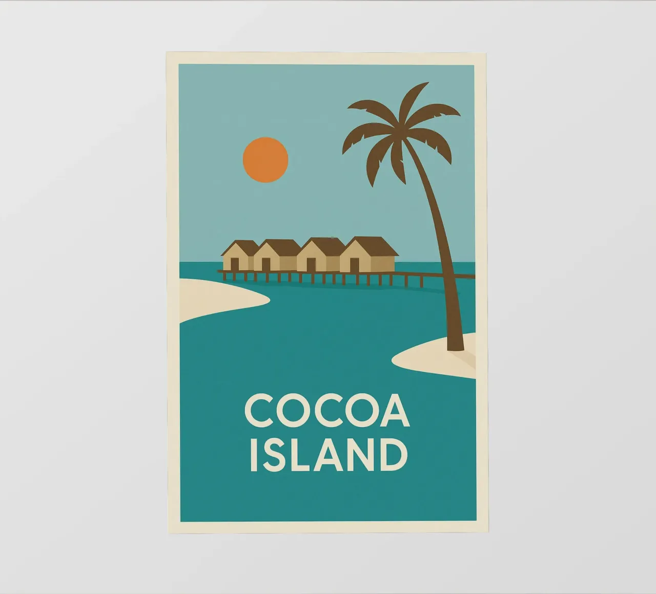 Fuga tropicale sull'isola di Cocoa pellicola backlit da JETLAG | affiches voyage
