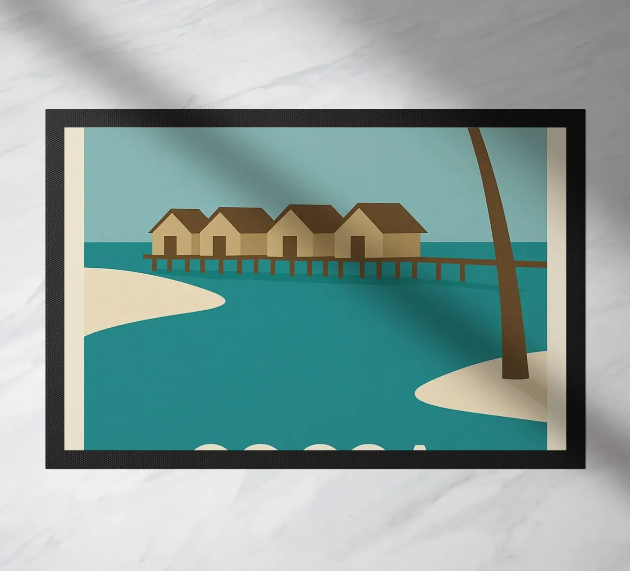 Fuga tropicale sull'isola di Cocoa zerbino da JETLAG | affiches voyage
