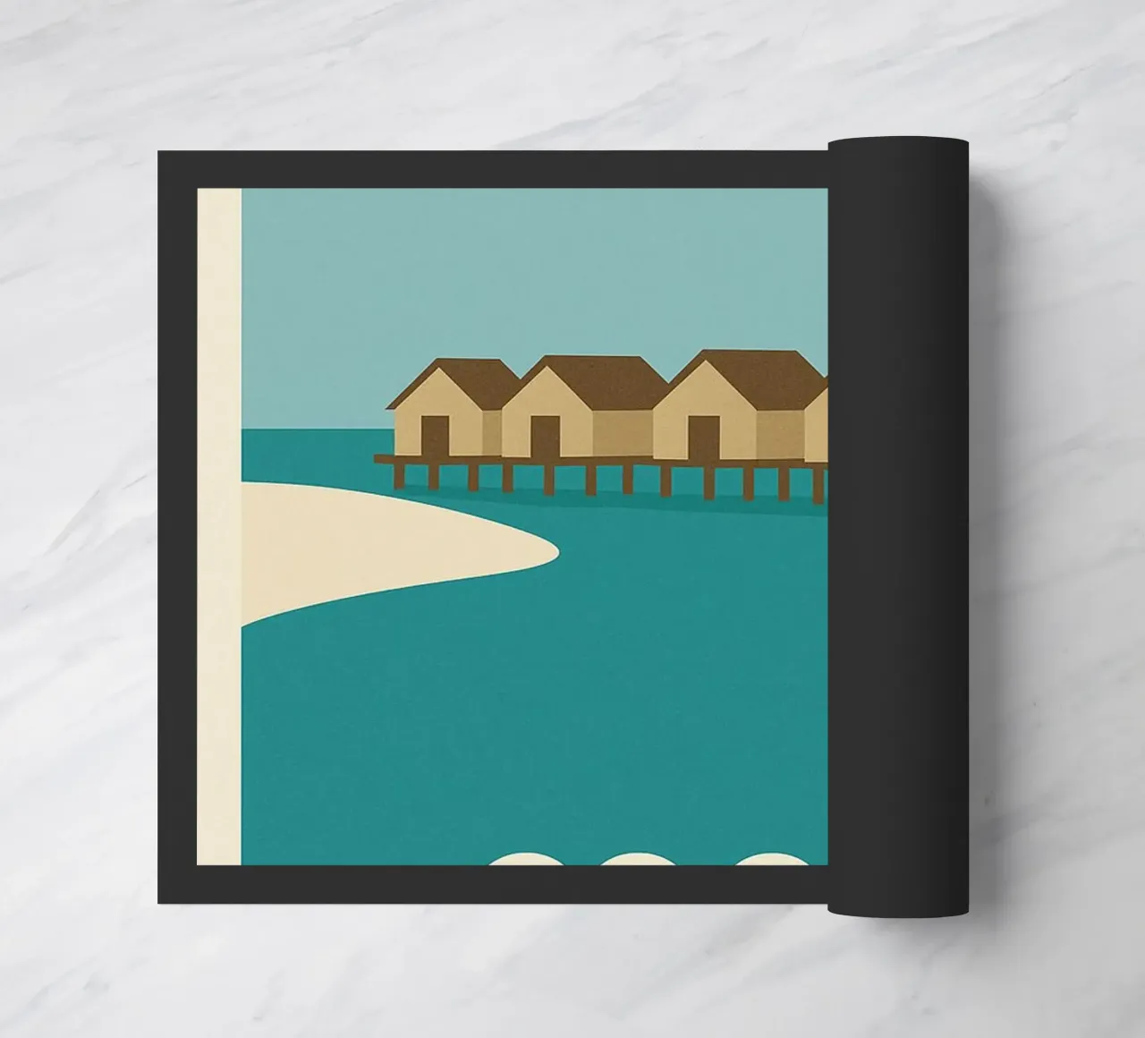 Fuga tropicale sull'isola di Cocoa zerbino da JETLAG | affiches voyage