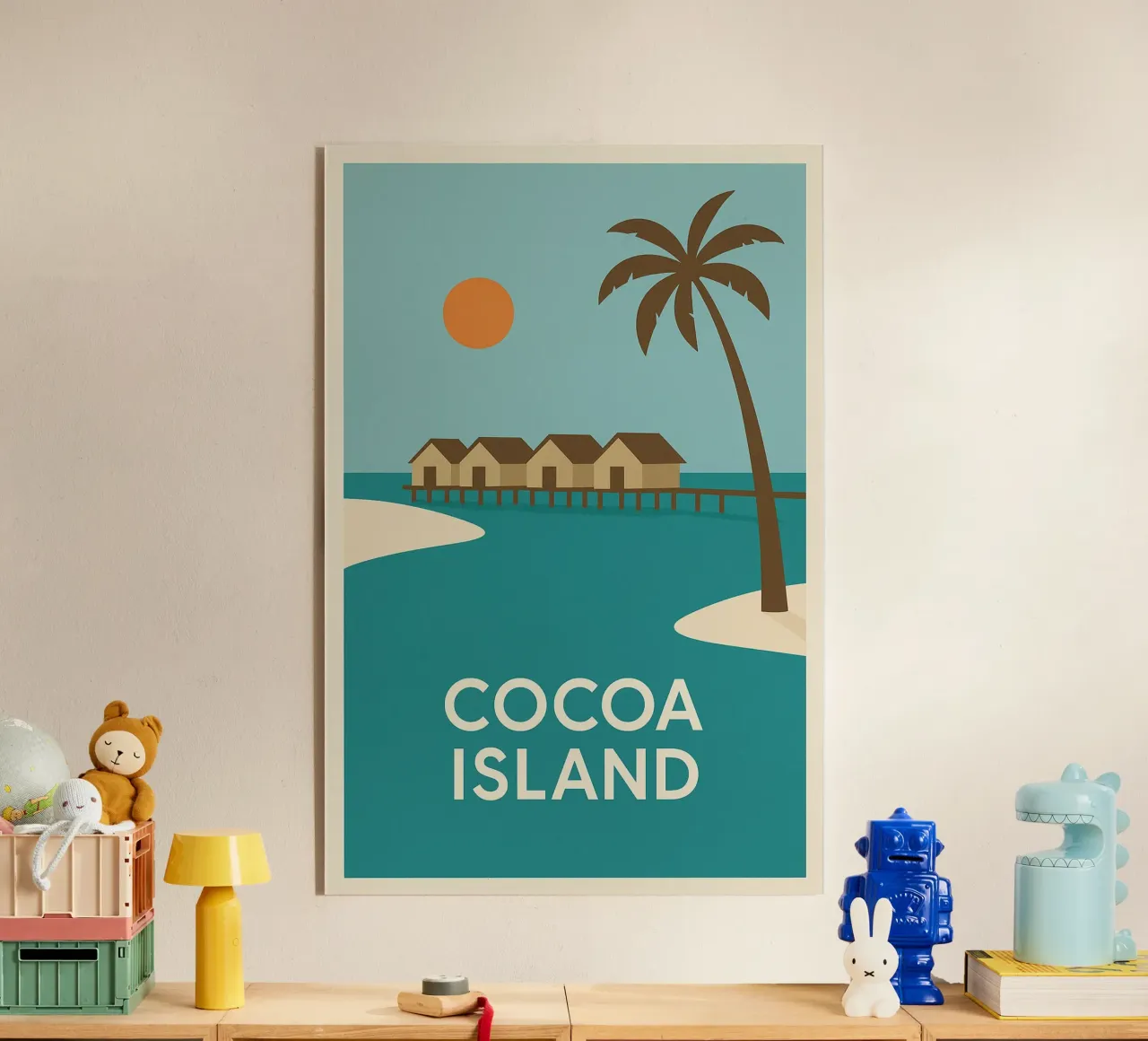 Fuga tropicale sull'isola di Cocoa plexiglass da JETLAG | affiches voyage
