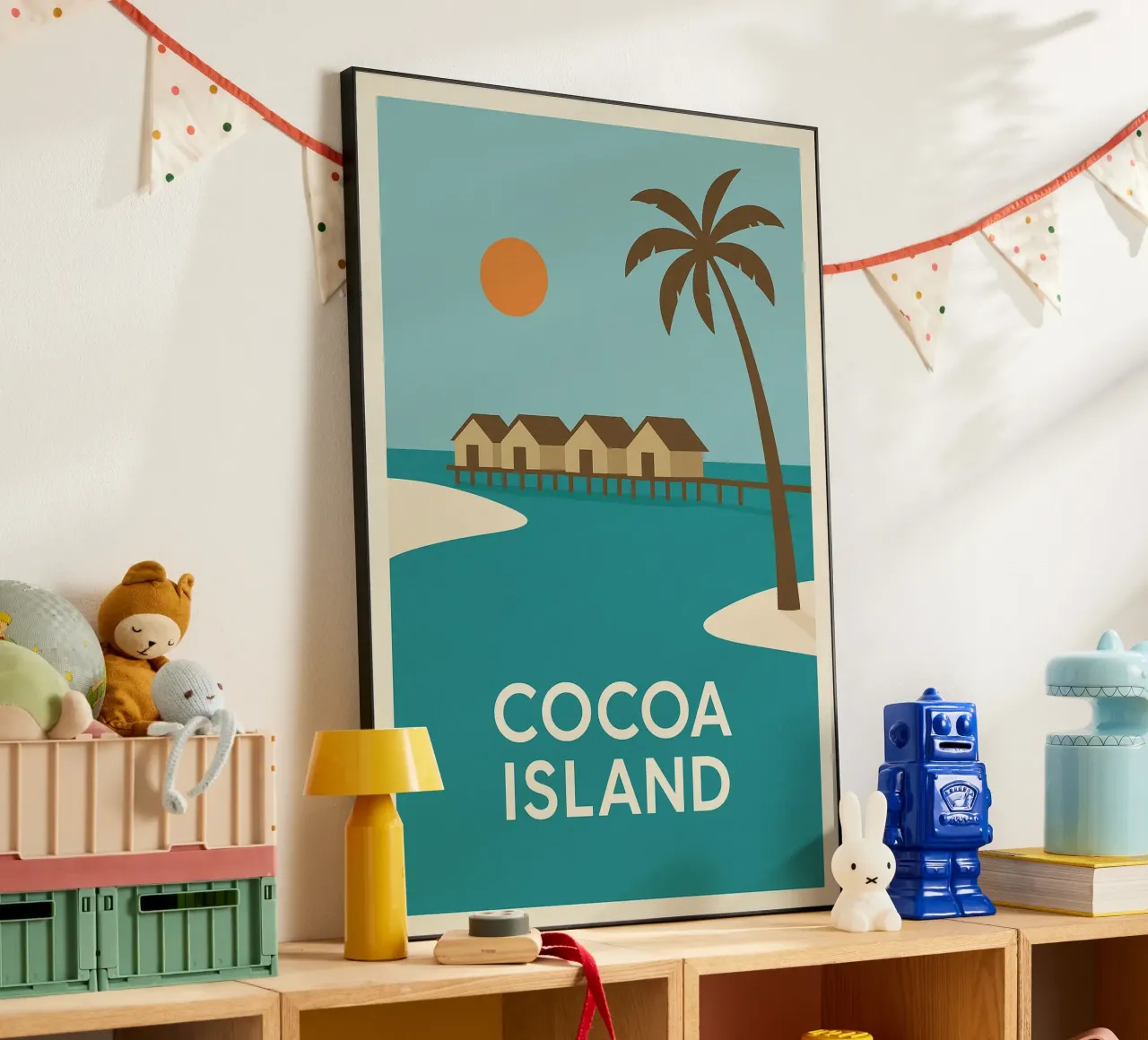 Fuga tropicale sull'isola di Cocoa alluminio dibond da JETLAG | affiches voyage