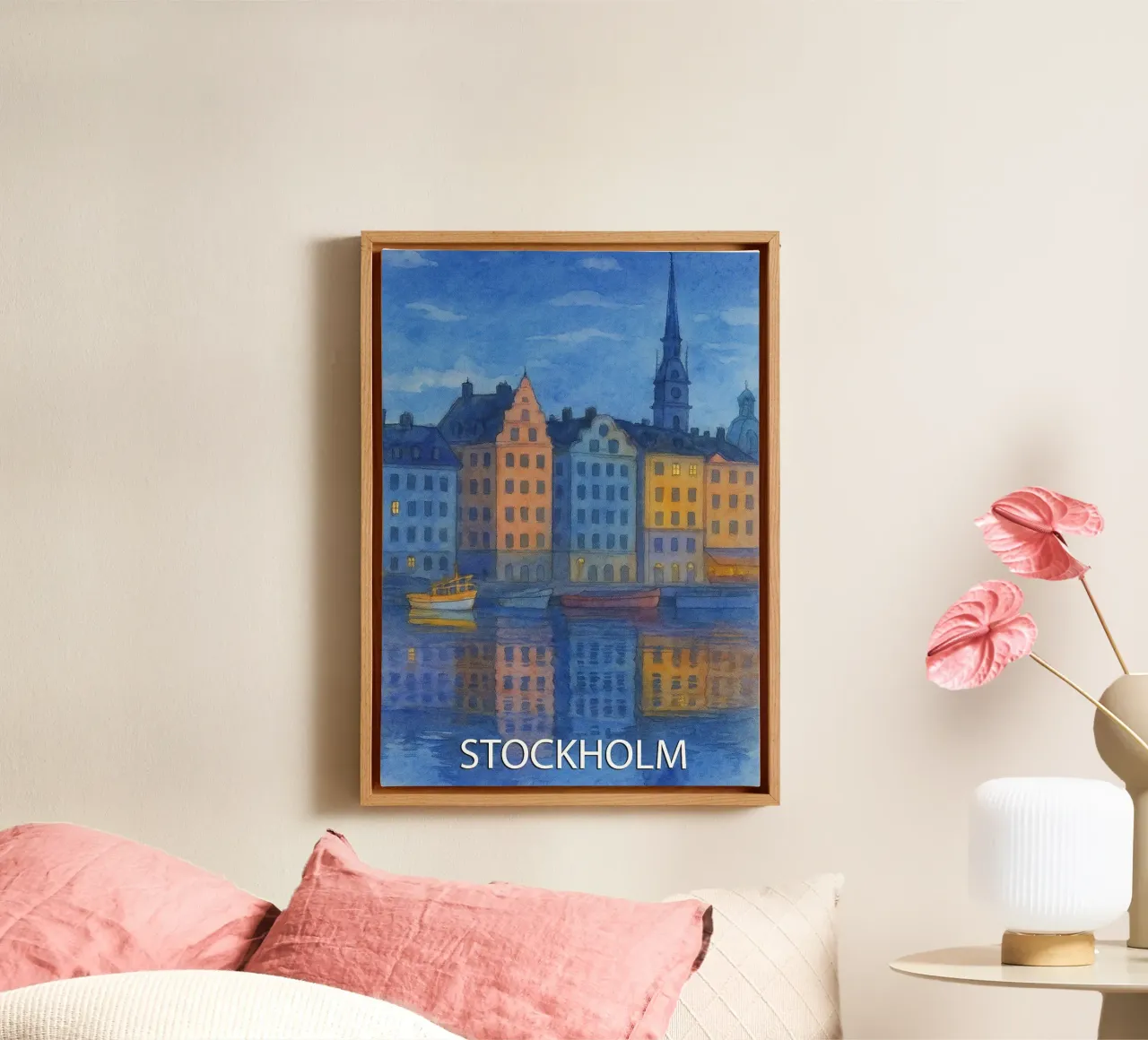 stockholm city painting ilustration canvas by Allghaniz